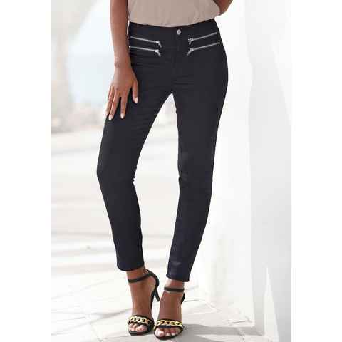 Vivance Jeggings mit Zipperdetails, elastische Skinny-Jeans, Basic