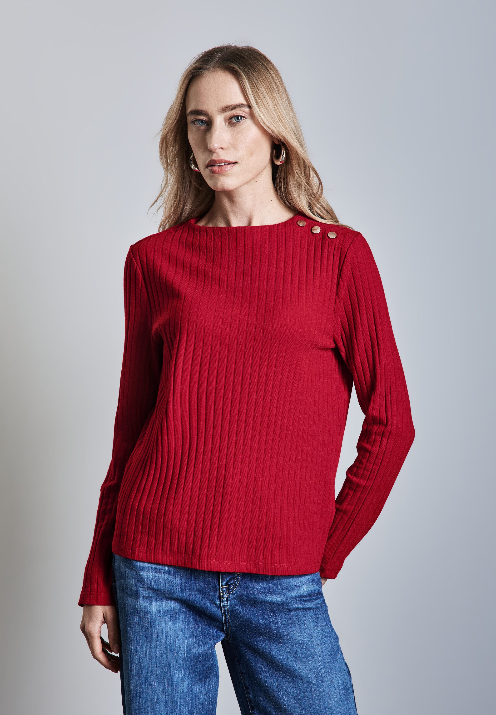 STREET ONE Langarmshirt, im soften Baumwoll-Mix günstig online kaufen
