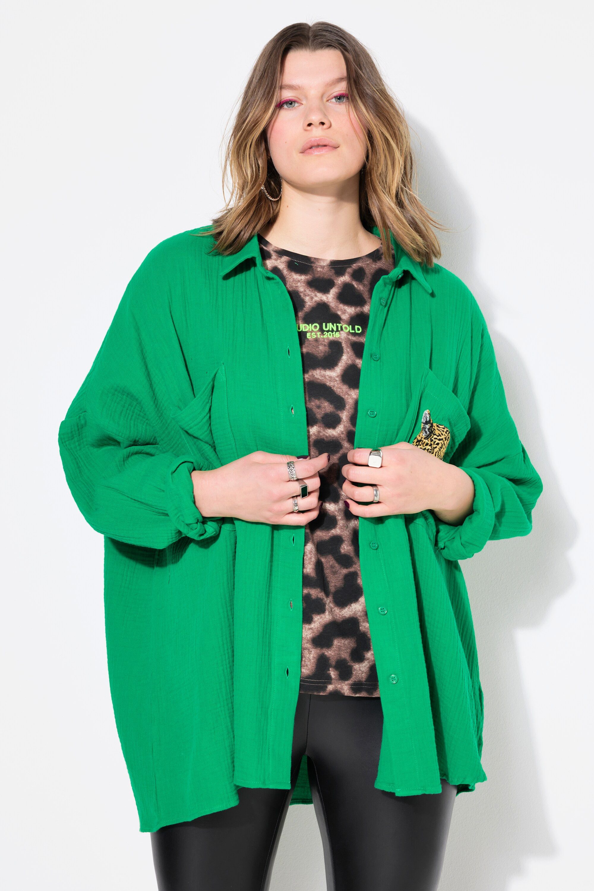 Studio Untold Hemdbluse Musselin Bluse oversized günstig online kaufen