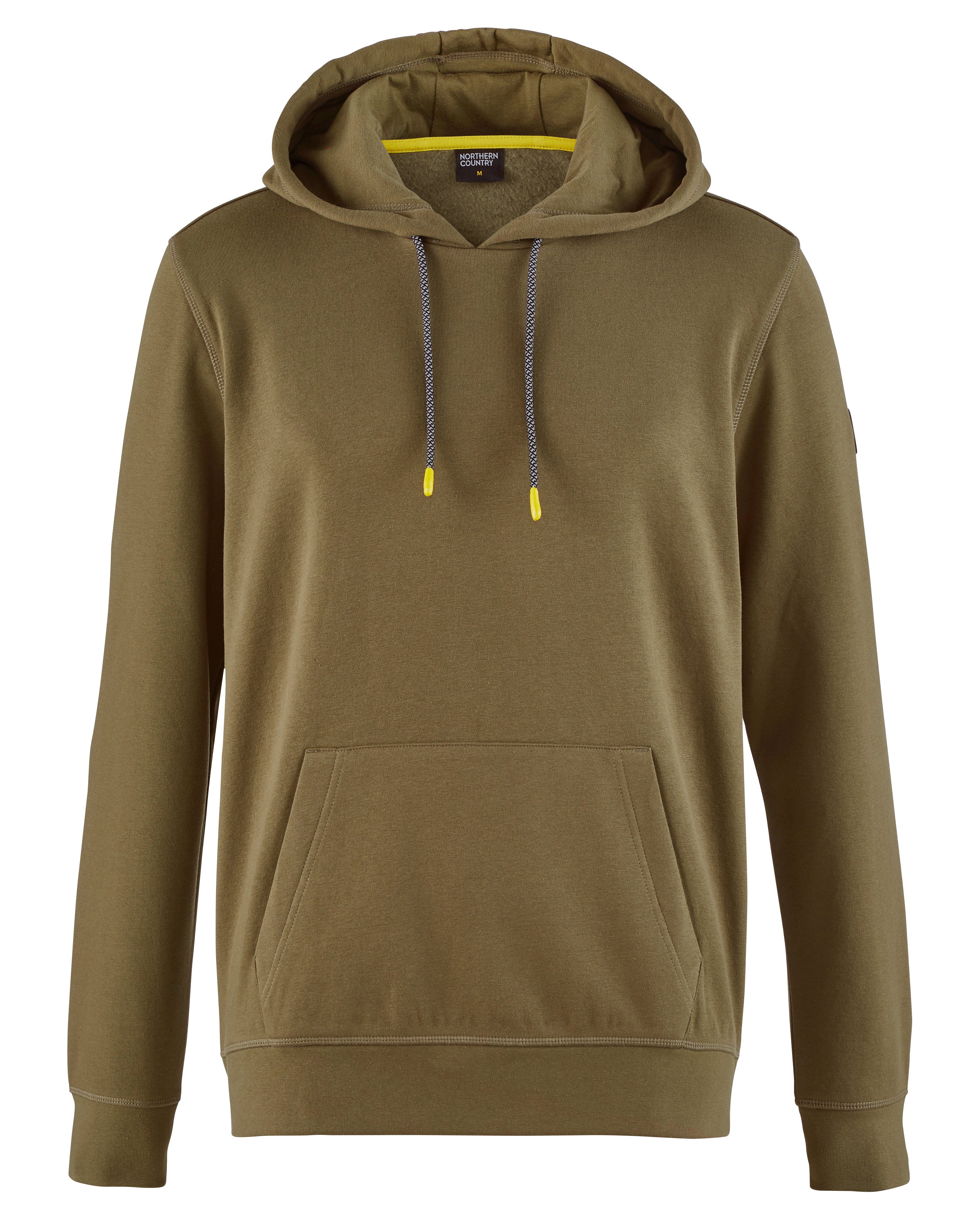 Northern Country Hoodie perfekt zum Arbeiten, weiches Olive mit Dusty Kängurutasche Obermaterial