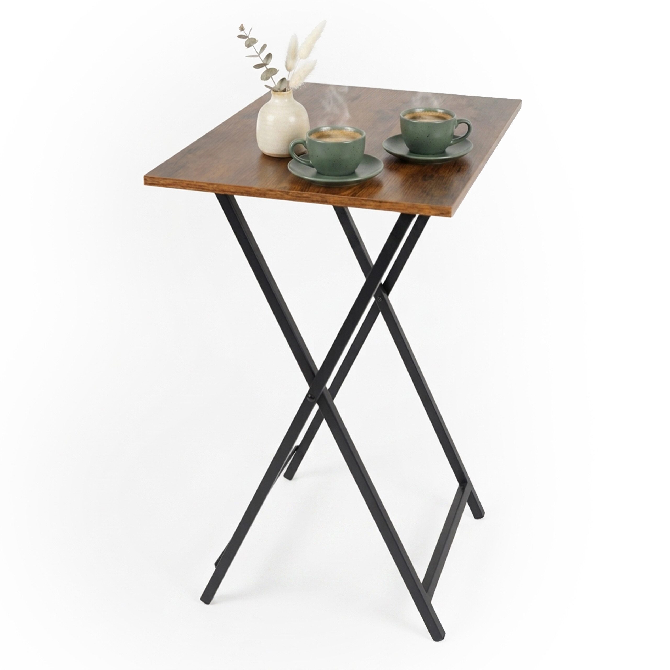 relaxdays Beistelltisch Klappbarer Beistelltisch (1-St), Vintagebraun