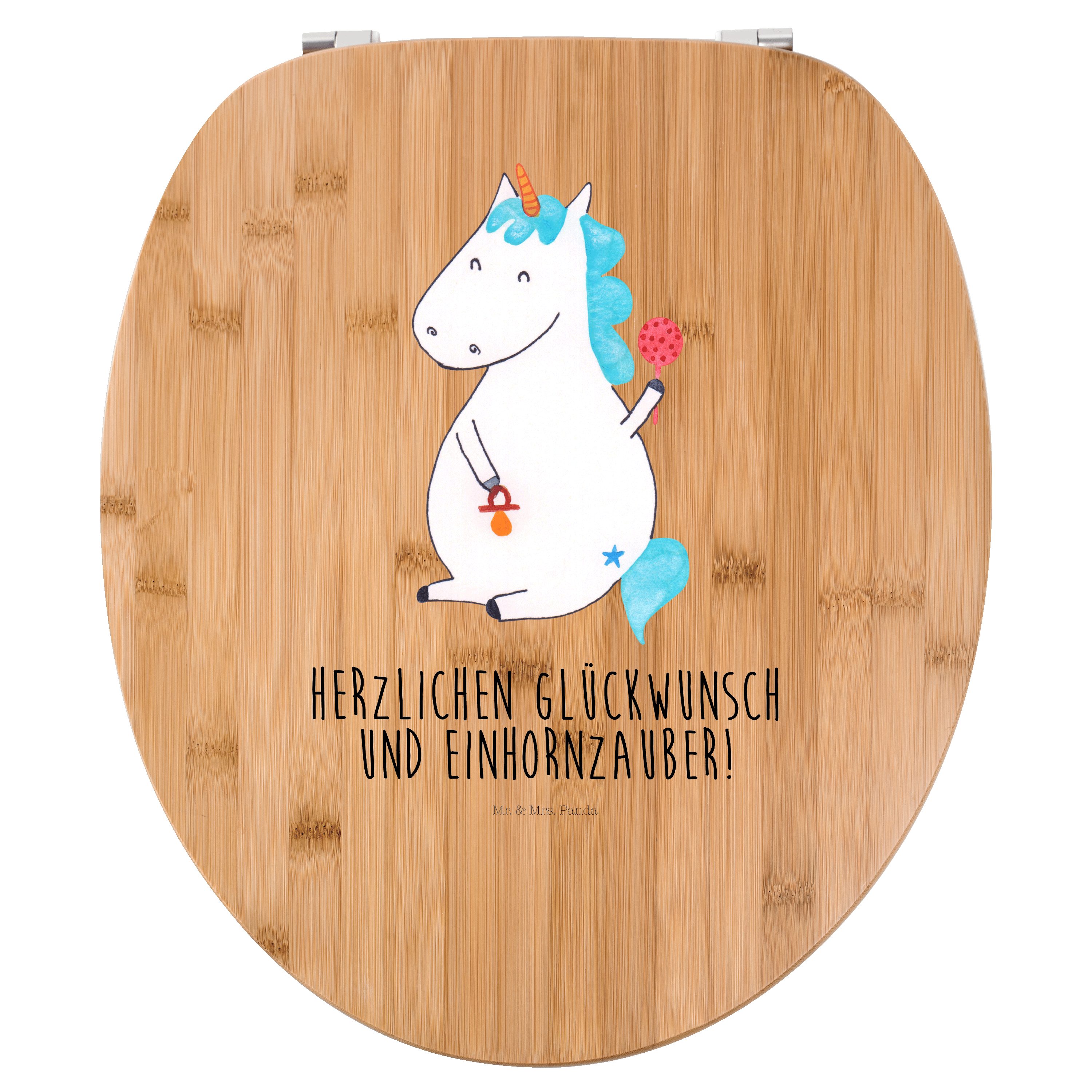 WC-Sitz Einhorn Baby - Transparent - Geschenk, Babyglück, Schnuller, Einhörne