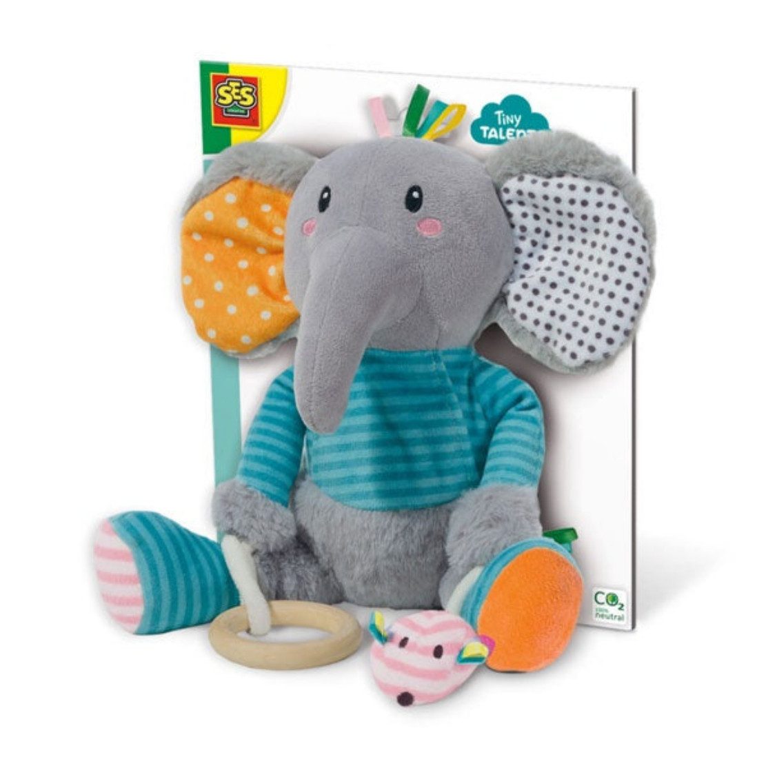 SES Creative Spiel SES Tiny Talents - Olfi Sensory Elefant - Spielzeug für Babys ab 6 Mon