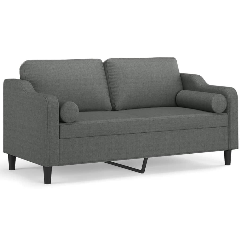 vidaXL Sofa, 2-Sitzer-Sofa mit Zierkissen Dunkelgrau günstig online kaufen
