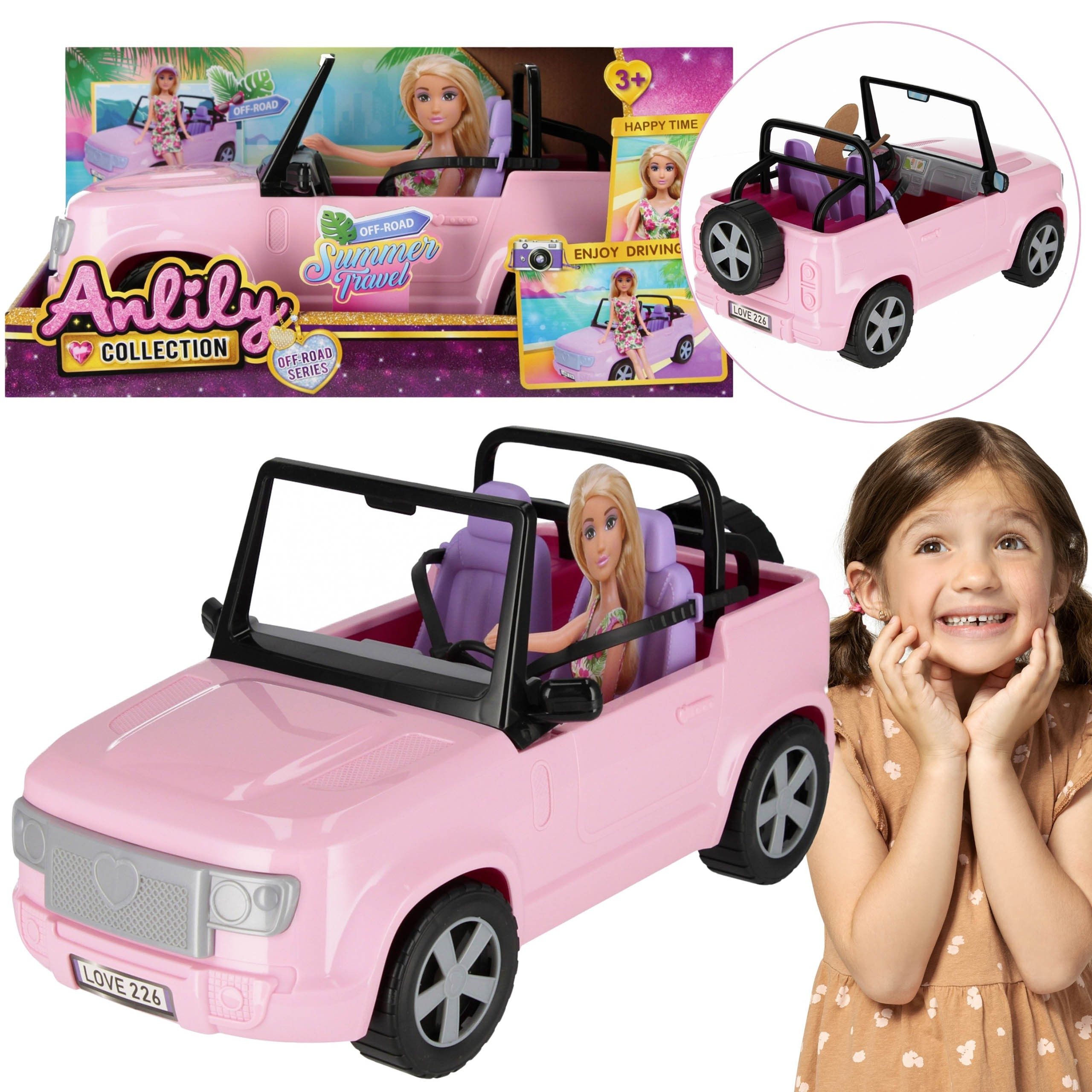 Sarcia.eu Puppenauto Rosa Puppenauto, Cabrio-Auto für Puppen 38x19x21cm