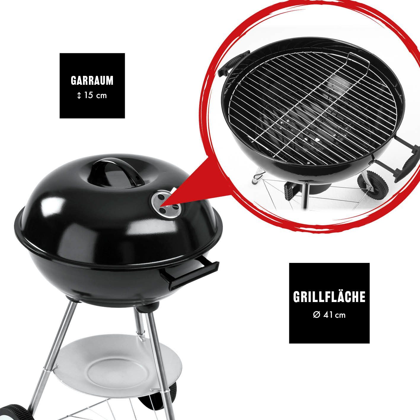 LANDMANN Holzkohlegrill Kugelgrill 72,5cm Grillfläche ca. Ø 41 cm
