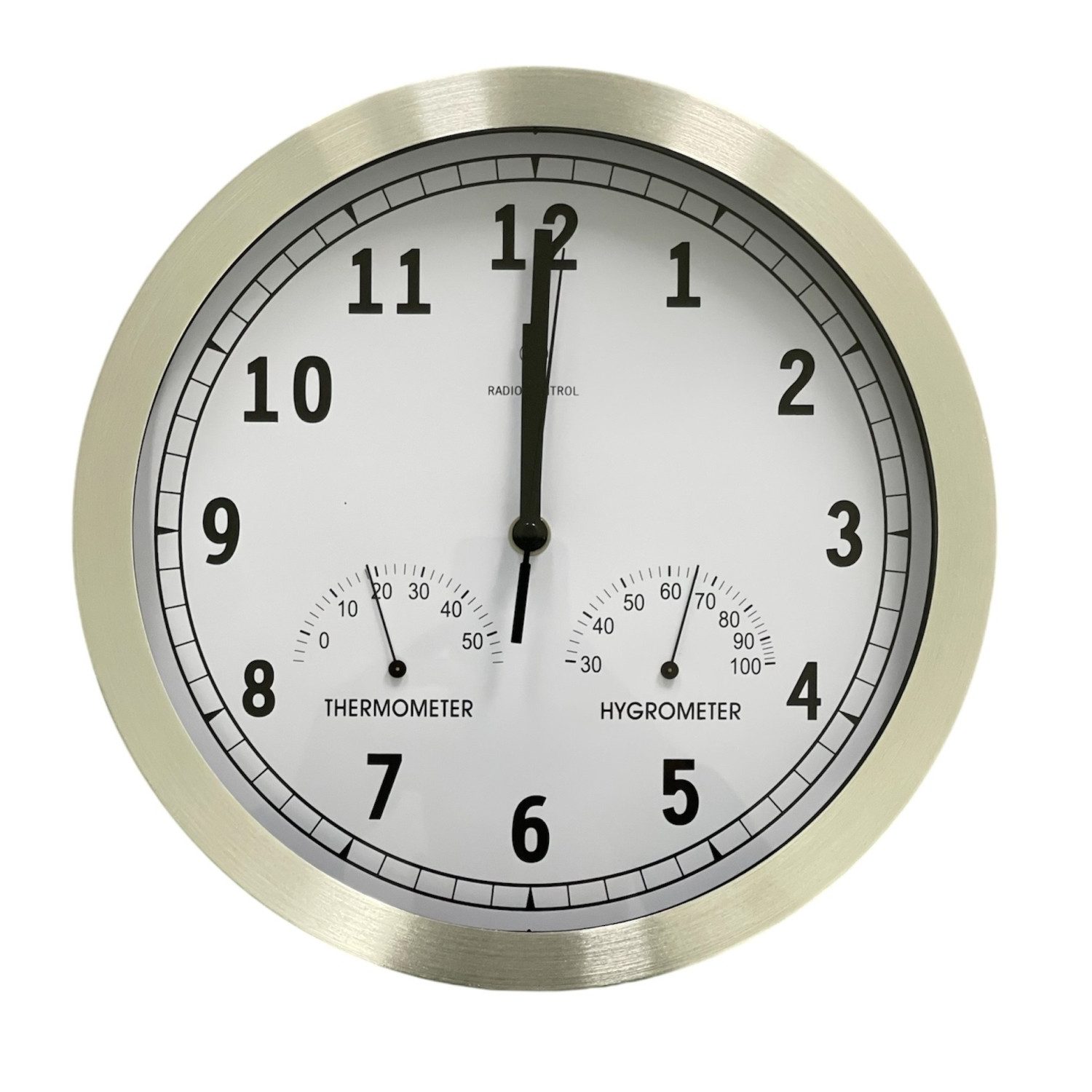 WENKO Funkwanduhr Funk Wanduhr Büro Funkuhr Geräuschlos Luftfeuchtigkeit Te günstig online kaufen