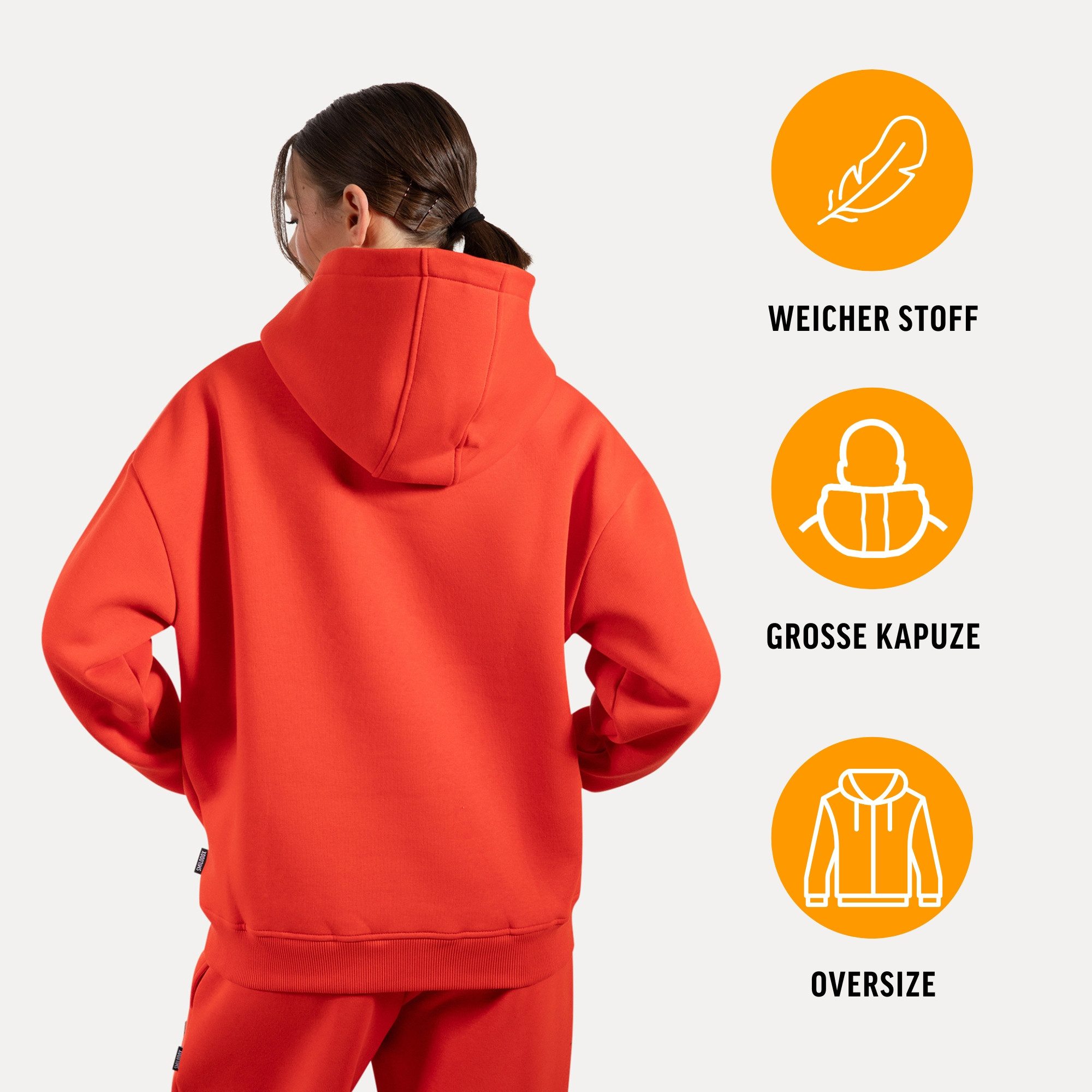 Smilodox Hoodie Lyanna, Oversize Kapuzenpullover Langarm Sweatshirt, weicher Stoff Kängurutasche Bündchen Pulli warm und bequem Streetstyle Alltag