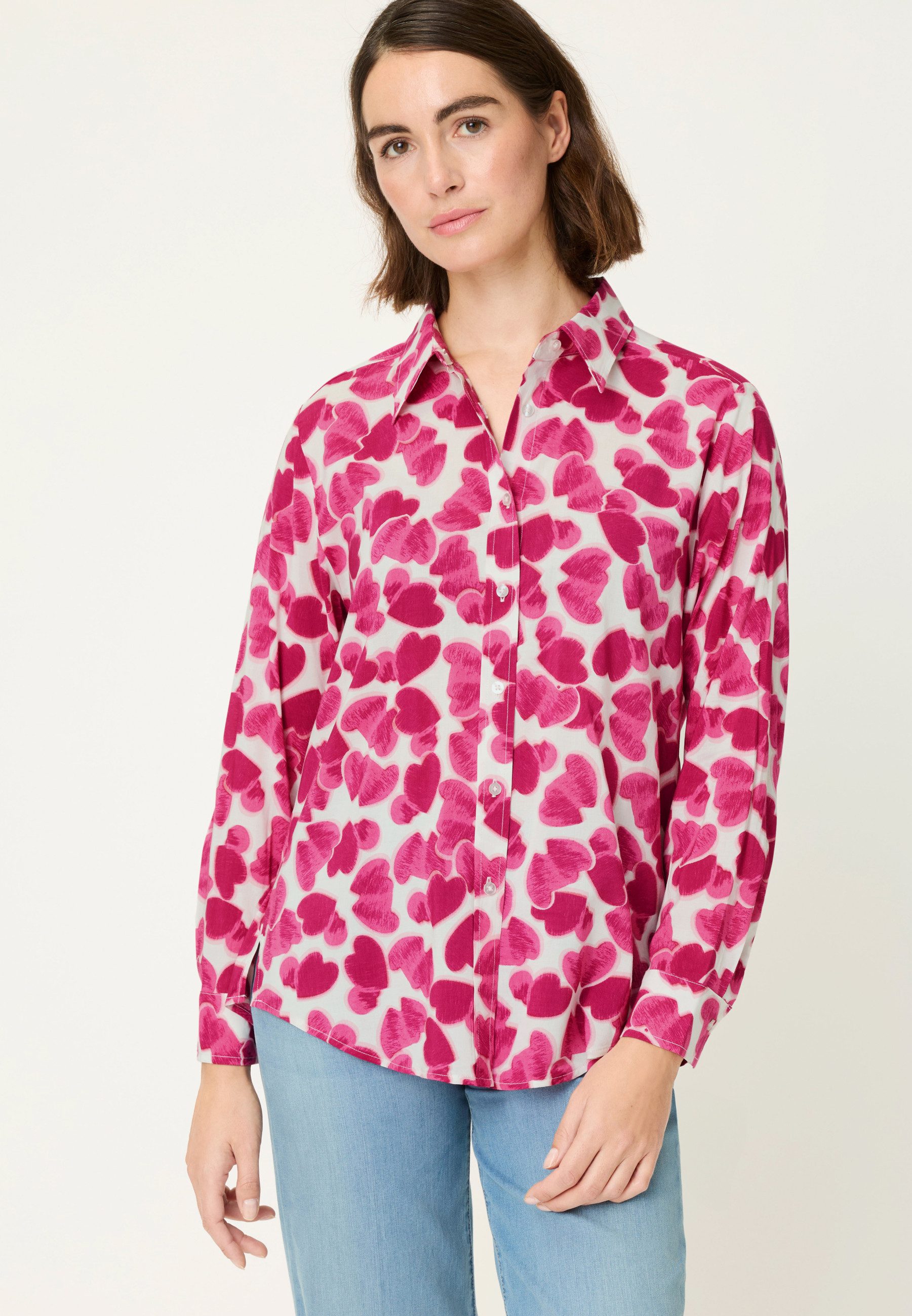 Olsen Hemdbluse mit Allover-Dessin