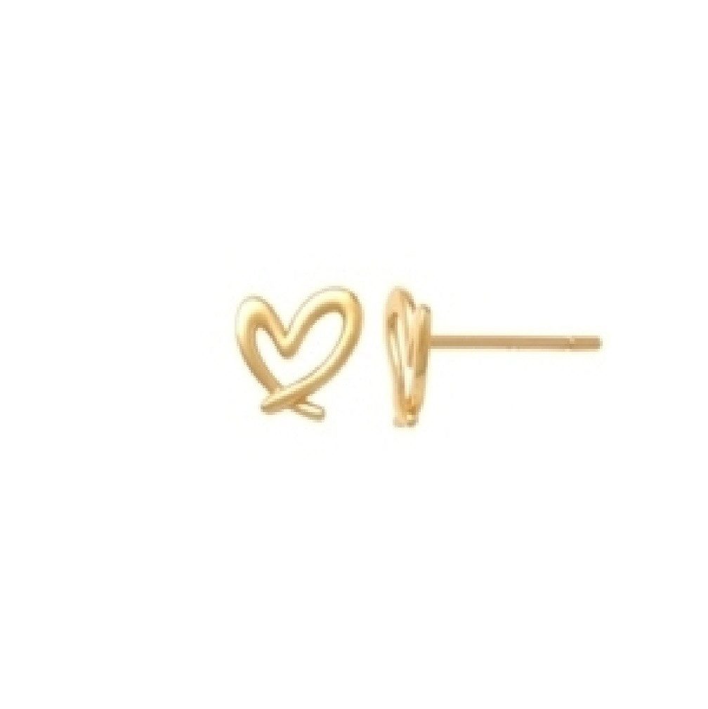 Paar Ohrstecker Ohrstecker Ohrringe Damen Fine Herz 585er Gelbgold XG14K4206G
