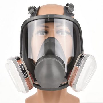 Tidyard Verkleidungsmaske Atemschutzmaske, (Wiederverwendbares, Vollgesichtsabdeckung 18 in 1), Atemschutzmaske für Organische Dämpfe Großes Sichtfeld