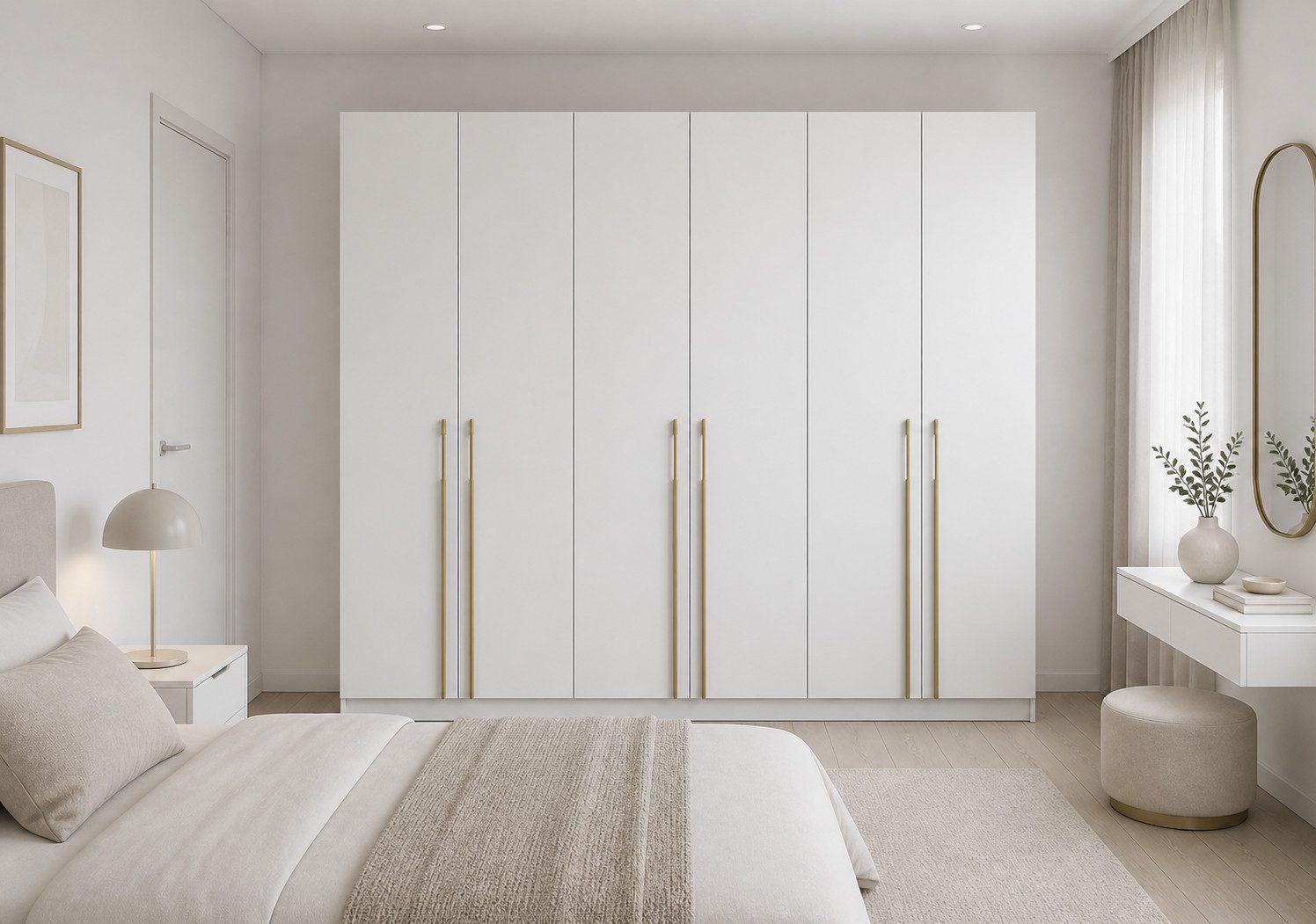 MOEBLO Drehtürenschrank Glamy 6D (Moderner 6-türiger Kleiderschrank mit viel Stauraum, vier Kleiderstangen, Einlegeböden – Ideal für Schlafzimmer, Ankleidezimmer, Schrank Garderobe Drehtürenschrank) (BxHxT): 230 cm x 210 cm x 57 cm