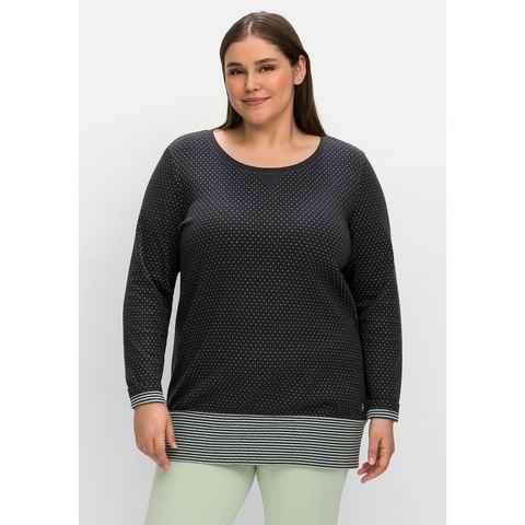 Sheego Sweatshirt Große Größen in Longform mit breitem Saum