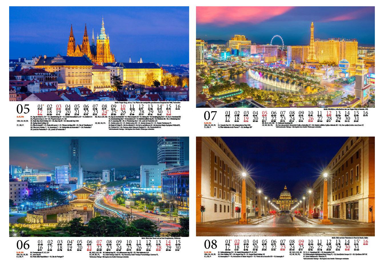 Seelenzauber Tischkalender Städtezauber City Lights DIN A5 Tischkalender für 2026 Nacht Städte