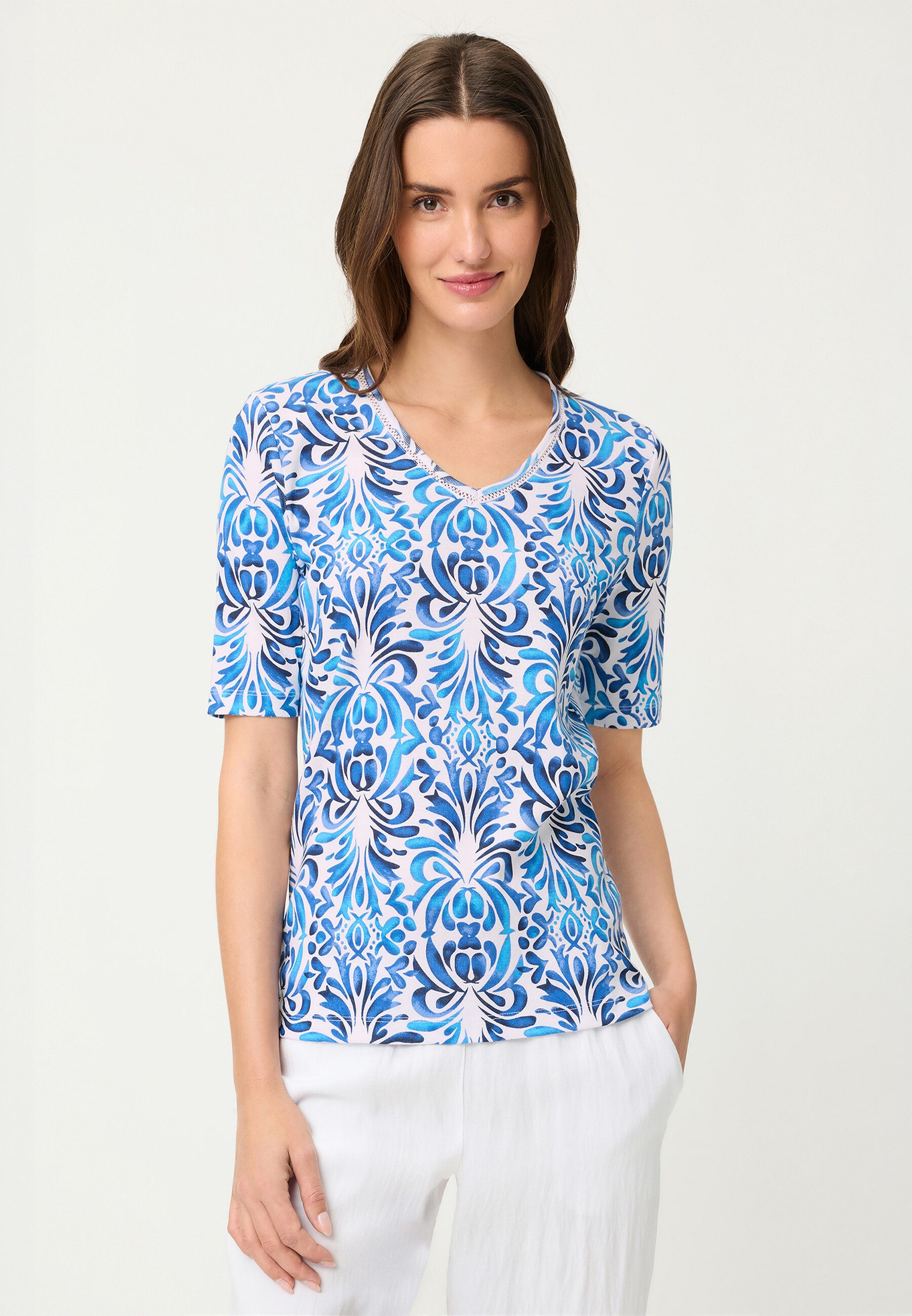 Olsen T-Shirt Shirt mit Allover-Dessin
