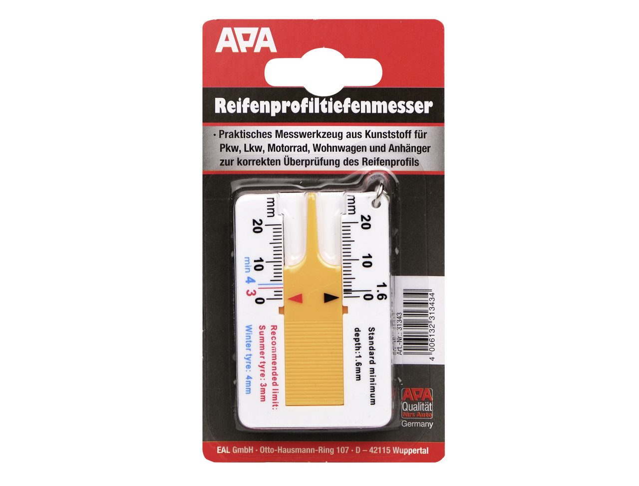 APA Reifen-Reparaturset APA Reifenprofiltiefenmesser 0-20 mm