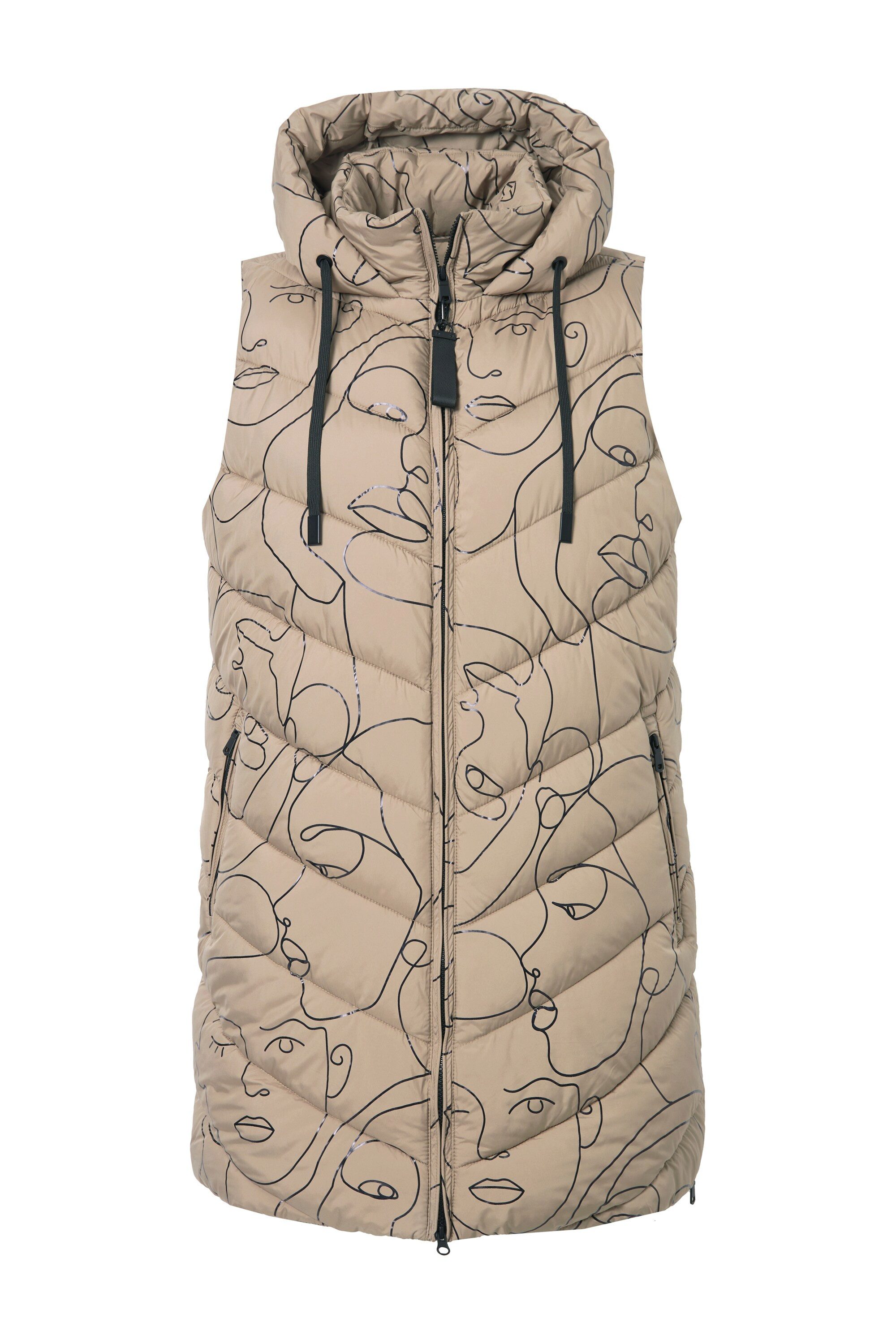 Ulla Popken Steppweste HYPRAR Long-Steppweste Seiten-Zipper Stehkragen günstig online kaufen