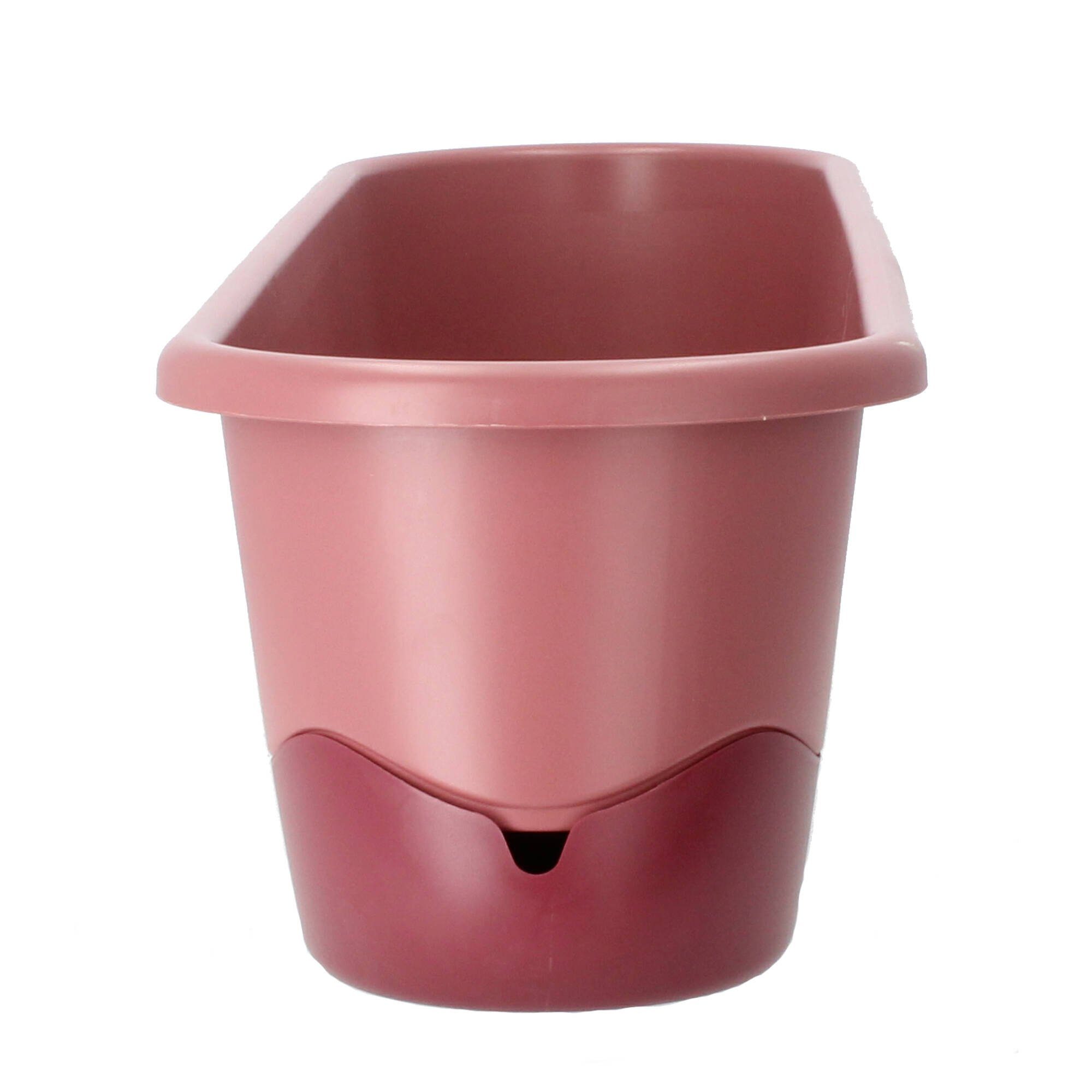 PLASTIA Blumenkasten Mareta 80 cm rosa weinrot mit Erdbewässerung