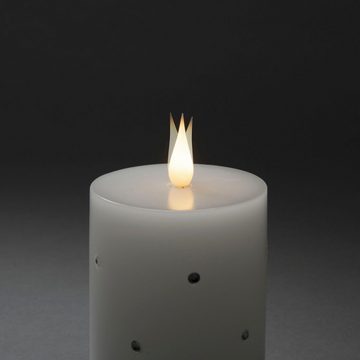 KONSTSMIDE LED-Kerze LED Echtwachskerze, 1 warm weiße Diode, batteriebetrieben (1-tlg), 4/8h Timer, 3D-Flamme