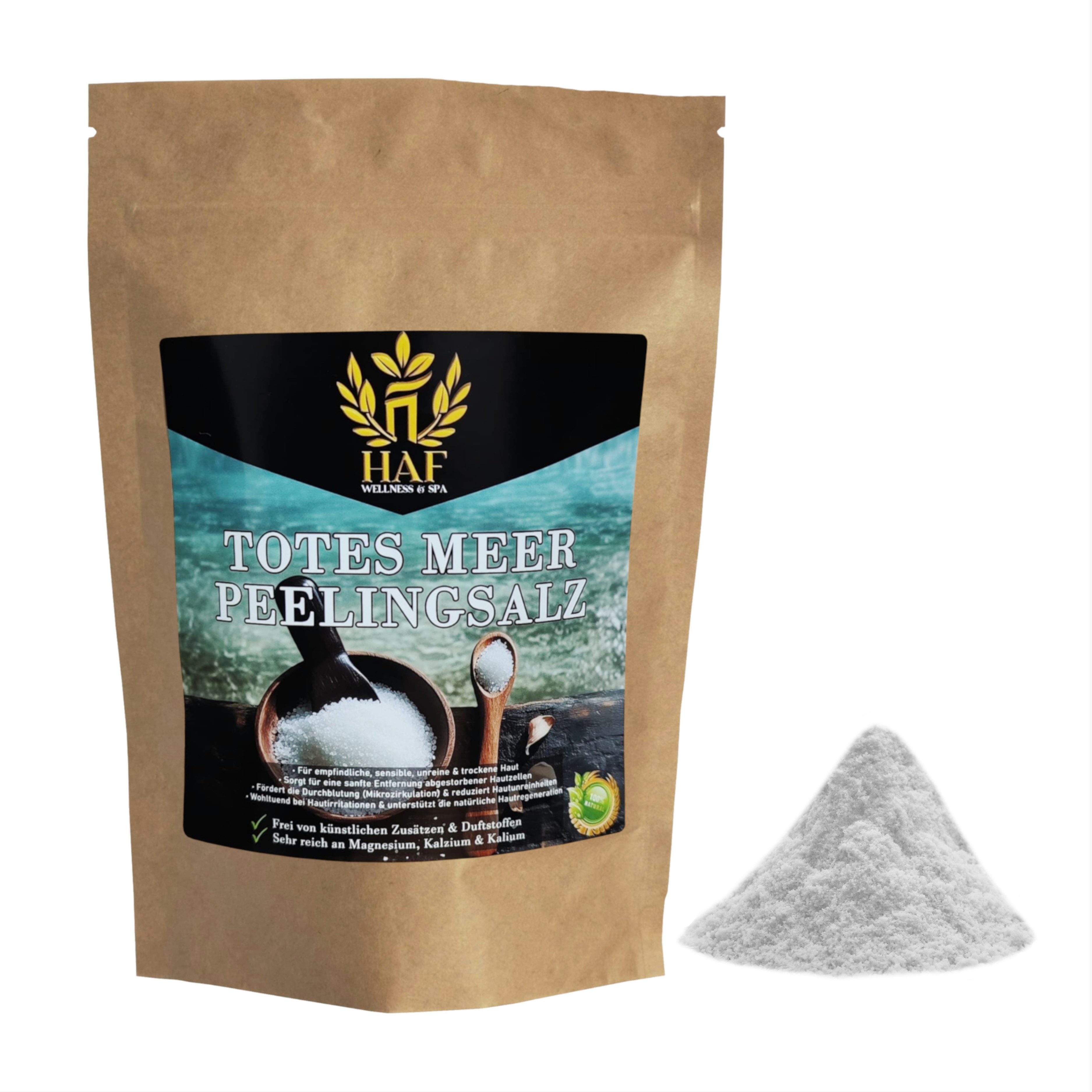 HAF Salzpeeling Premium Totes Meer Peelingsalz 1-25kg reines Meersalz als Salz Peeling Je nach Auswahl im Beutel, Eimer oder Sack, 1-tlg., Naturbelassen direkt vom toten Meer