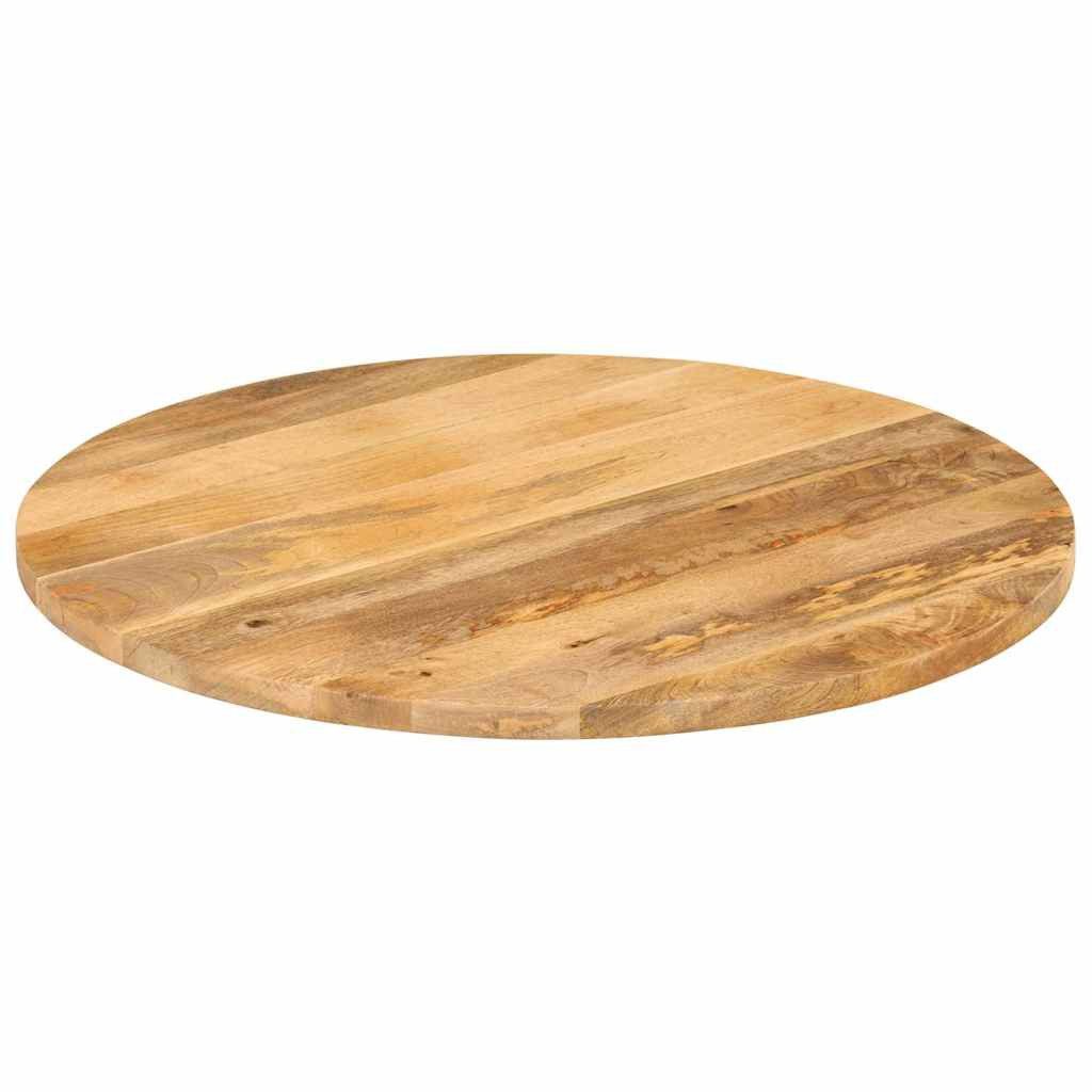 furnicato Tischplatte Runde Vollholz 90 x 3,8 cm in natürlichem Finish (1 St)