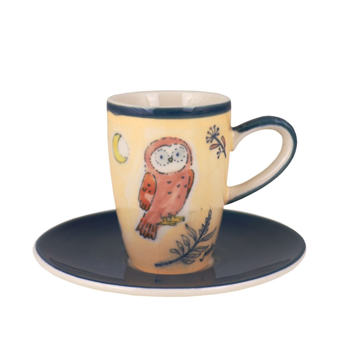 Espressotasse Mila Keramik Espresso-Tasse mit Untere Herbst-Eule