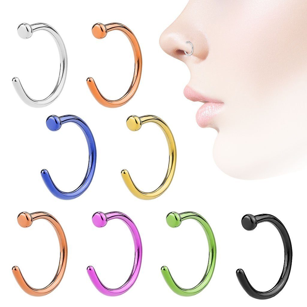 Taffstyle Nasenpiercing Fake Ring Piercing Hoop Septum Lippe Brust Intim, Nasenpiercing Nasenring Hoop Clip On Tragus Helix Ohr Nase Ohrpiercing