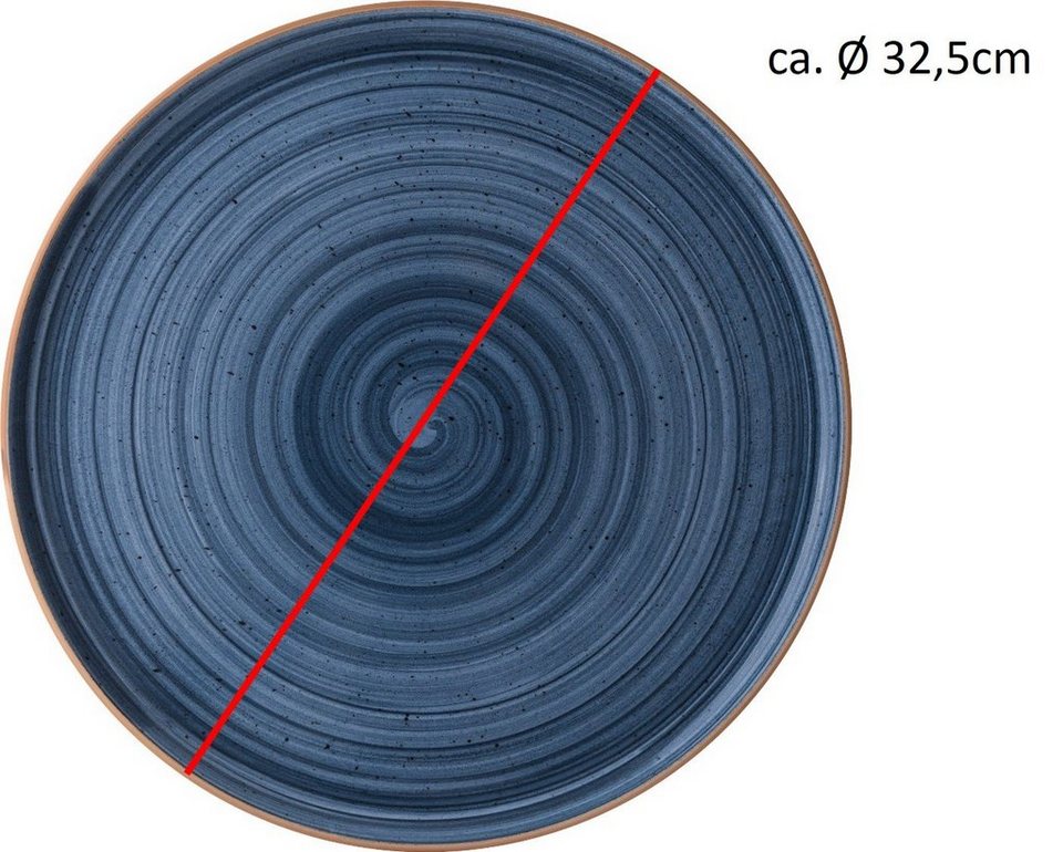 Bonna Pizzateller Pizzateller Aura in verschiedenen Farben zur Auswahl,  handgemalt
