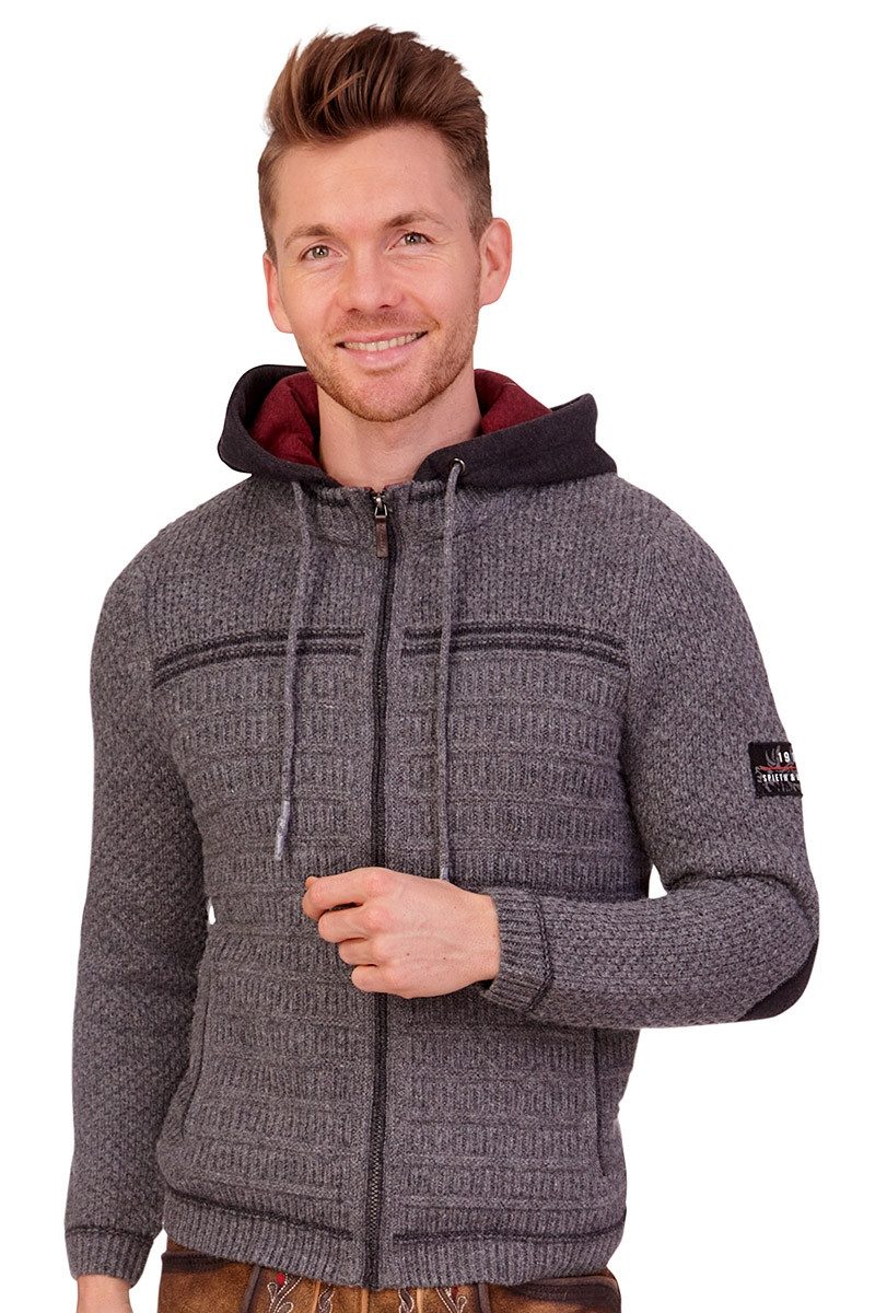 Spieth & Wensky Outdoorjacke Strickjacke Herren - TOMEK - mittelgrau