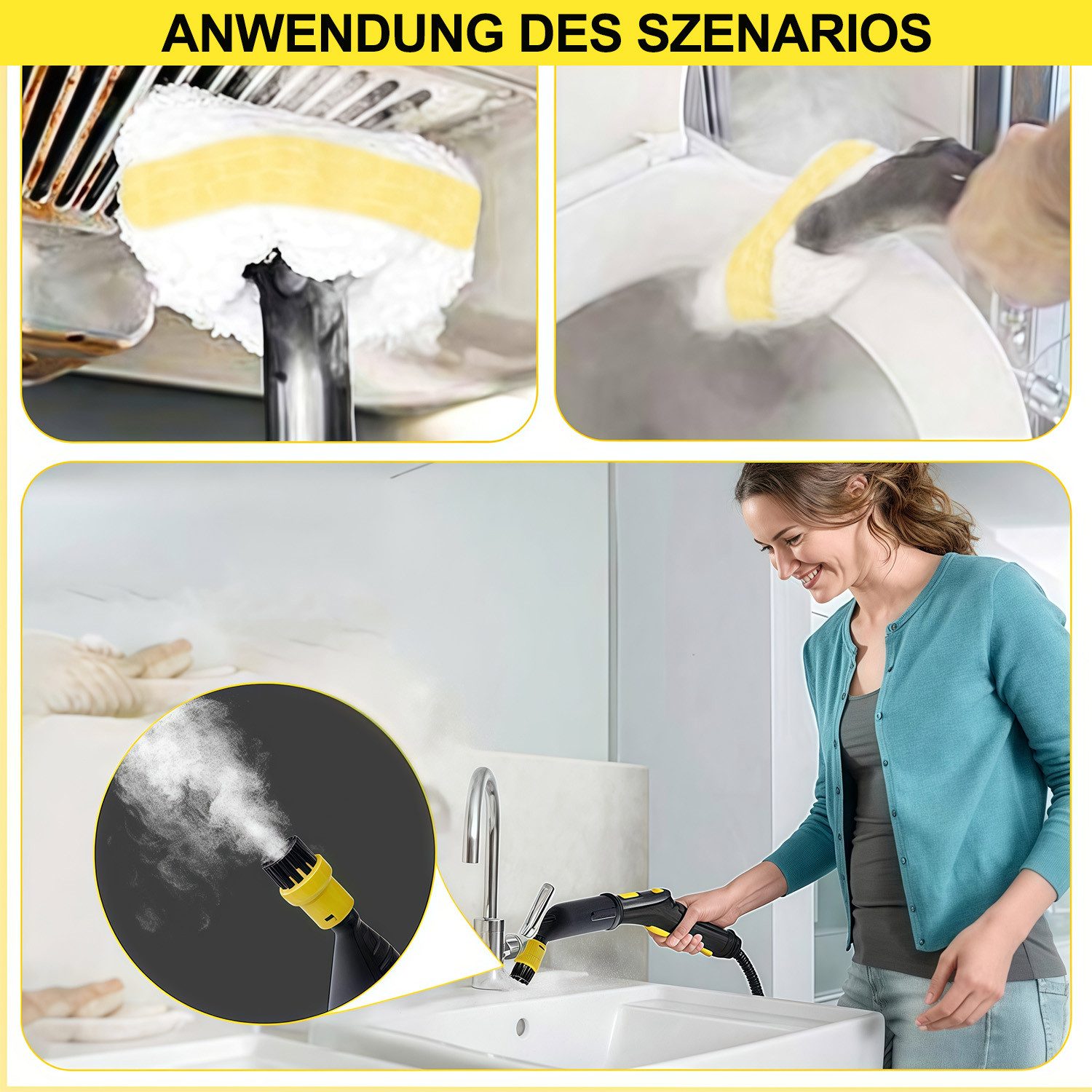 MOPUEA Reinigungsbürsten-Set 21-teilig Dampfreiniger Zubehör Set Easyfix kompatibel SC1–SC5, (Einfach zu wechseln, langlebig und ideal für gründliche Haushaltsr – Bild 5 von 5