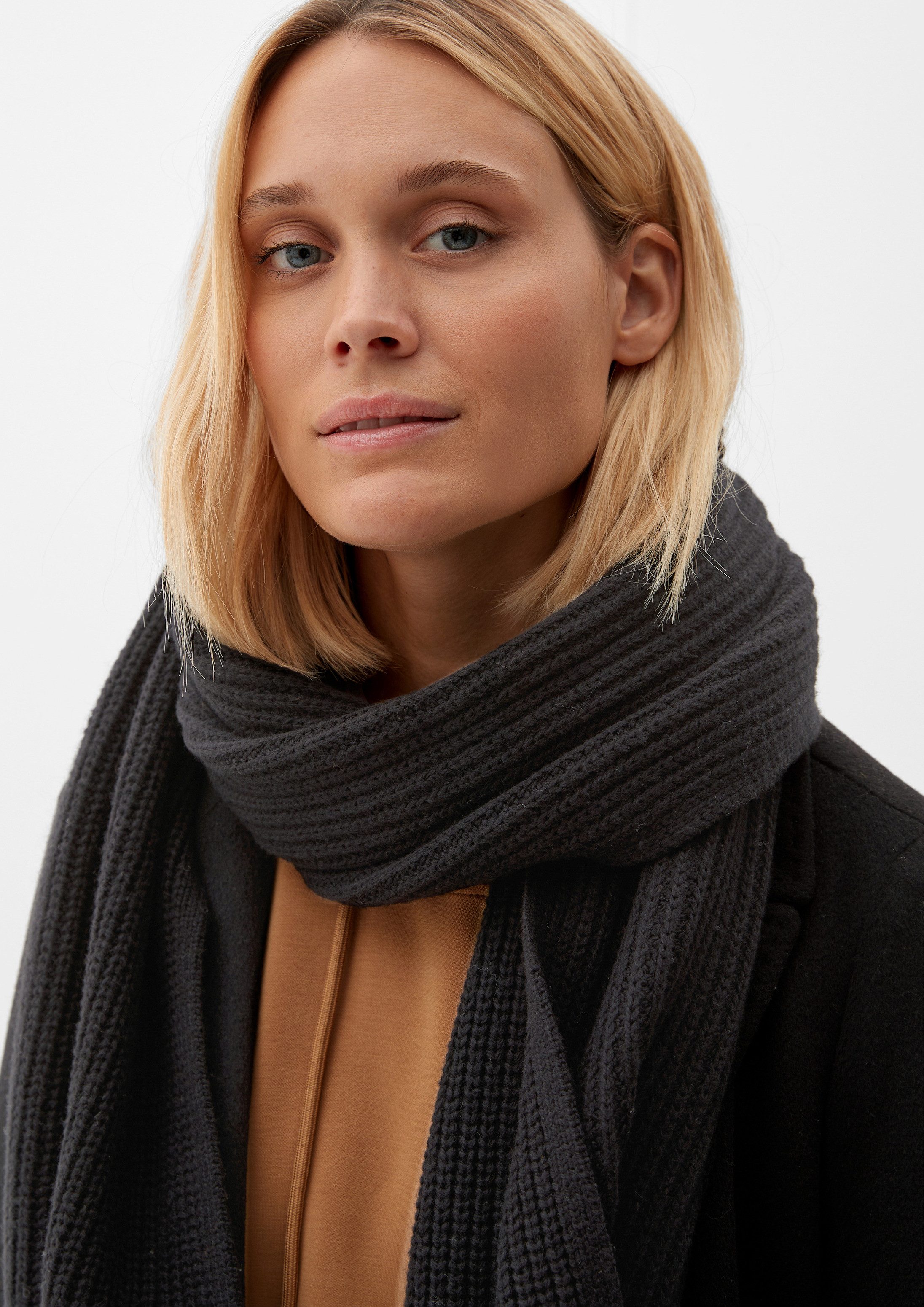 s.Oliver Schal Tuch, Strickschal aus Viskosemix