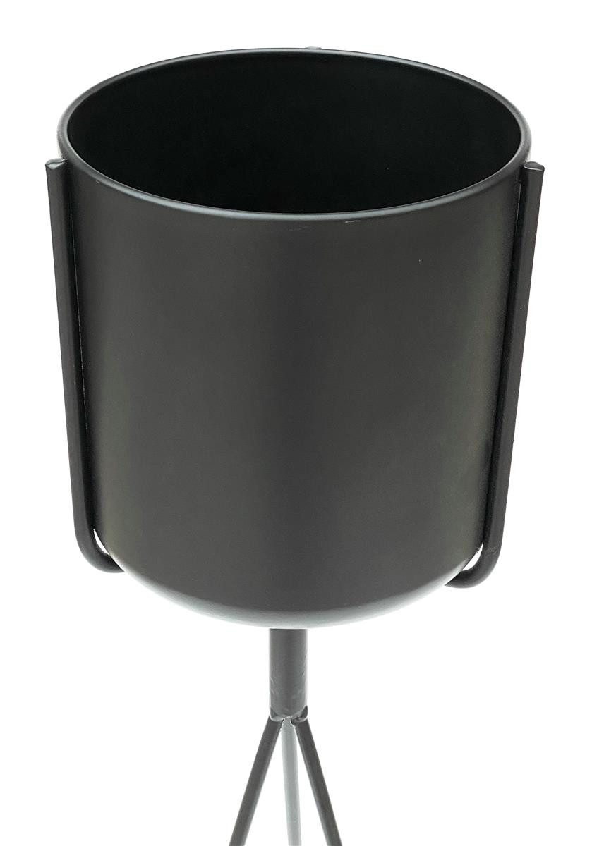DanDiBo Blumenhocker mit Topf Metall Schwarz 80 cm Blumenhocker 96022 Blumensäule Modern, Pflanzenständer Pflanzenhocker