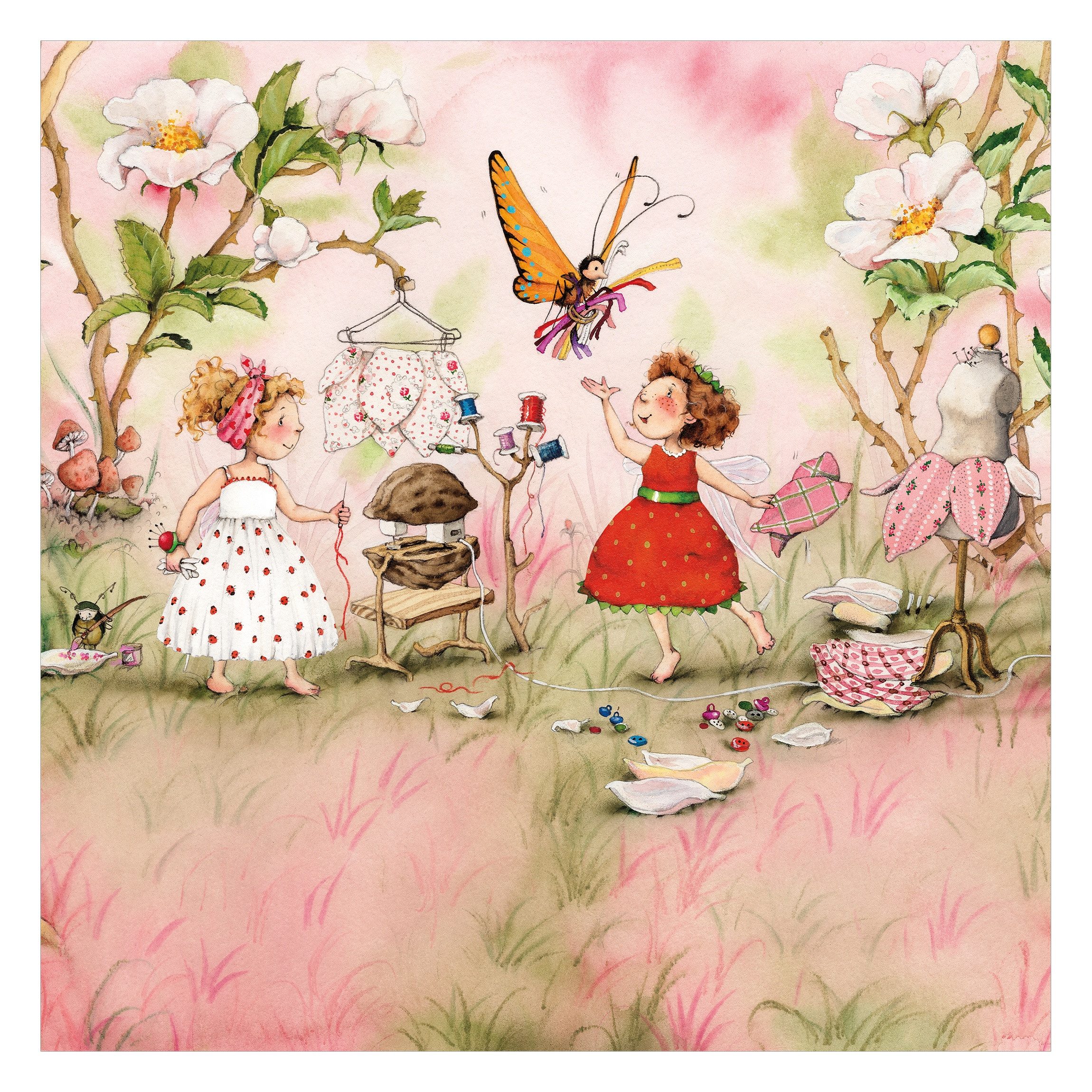 Bilderdepot24 Kindertapete Kinderzimmer Erdbeerinchen Erdbeerfee Kinder Wanddeko Rosa Blumen, Glatt, Matt, (Vliestapete inkl. Kleister oder selbstklebend), Mädc – Bild 2 von 5