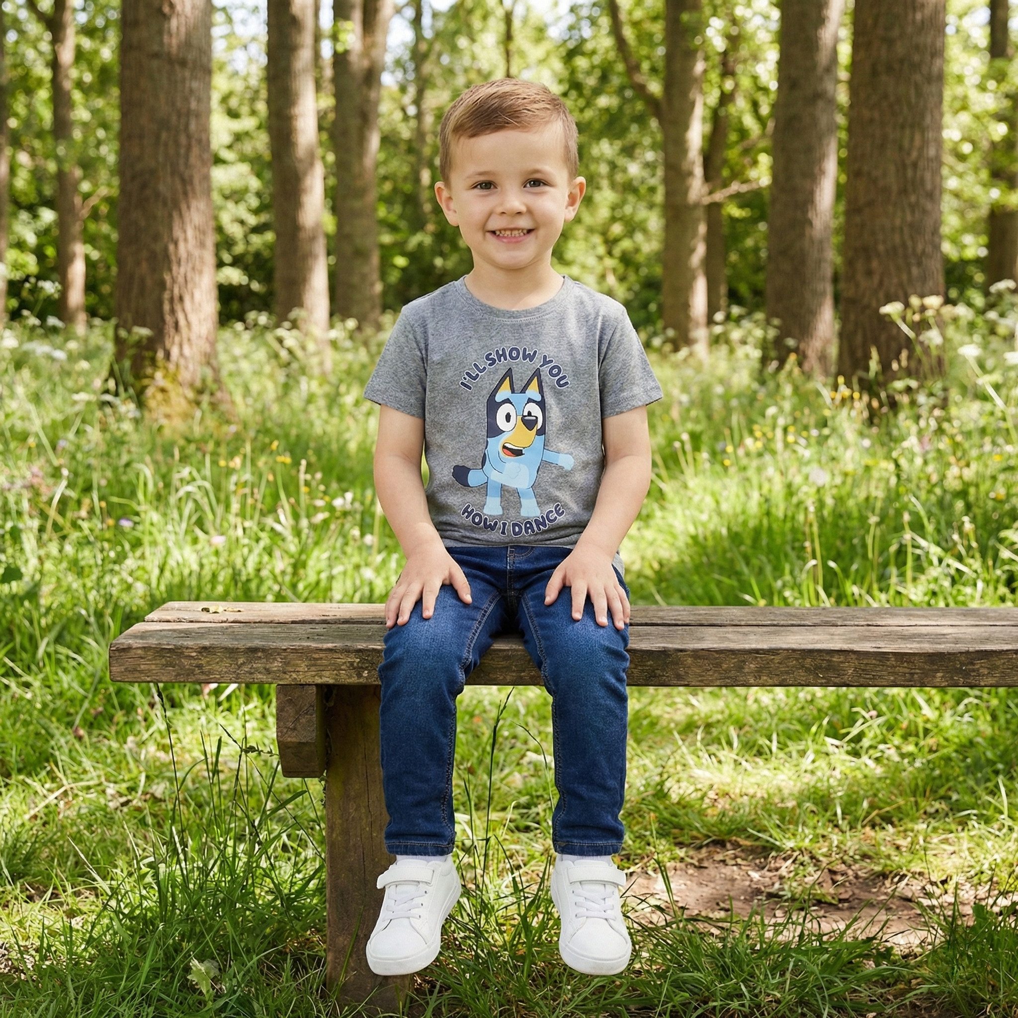 Bluey Print-Shirt Kinderserie Bluey Kinder Jungen kurzarm T-Shirt Shirt Gr. 98 bis 116