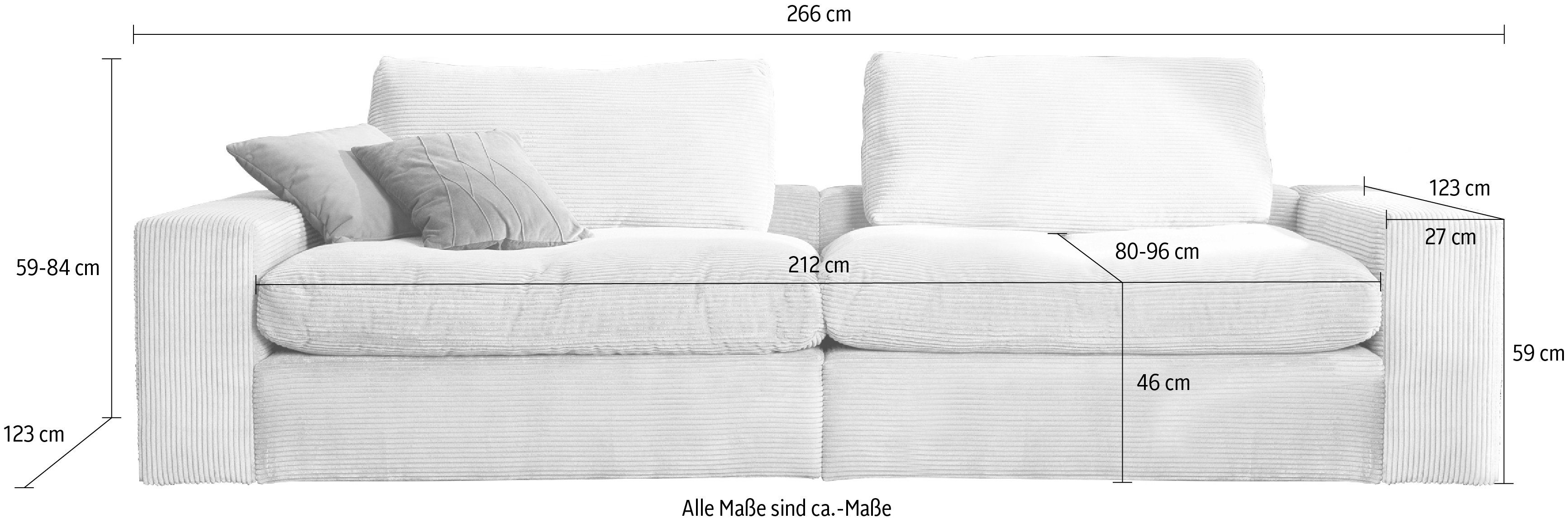 alina Big-Sofa Sandy, losen Rückenkissen und Sitz in mit Cord