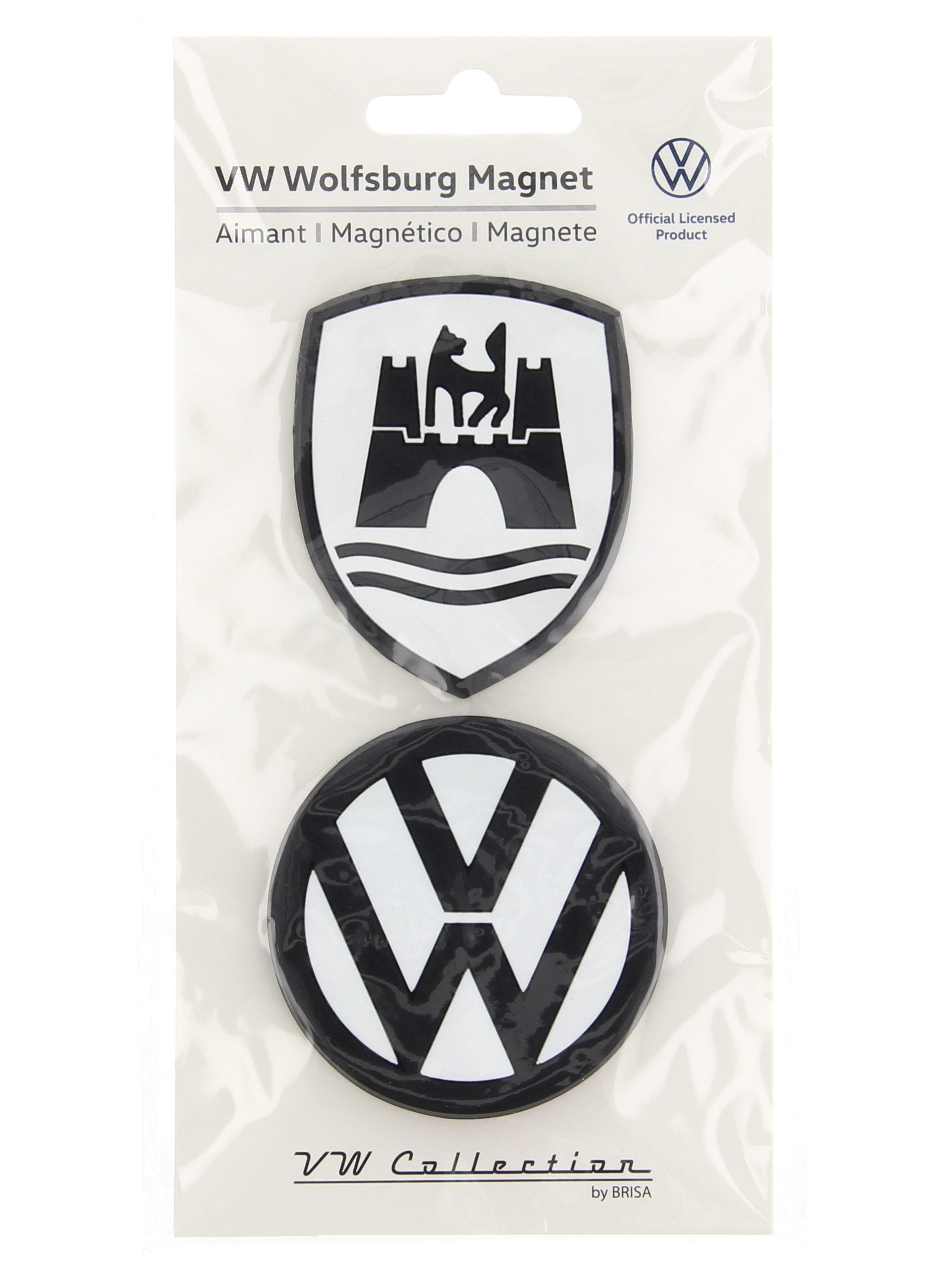 VW Collection by BRISA Magnet Volkswagen Softmagnet mit VW Logo & Wolfsburg Wappen im 2er Set (2 Magnete 1x VW Logo & 1x Wolfsburg Wappen) – Bild 4 von 5