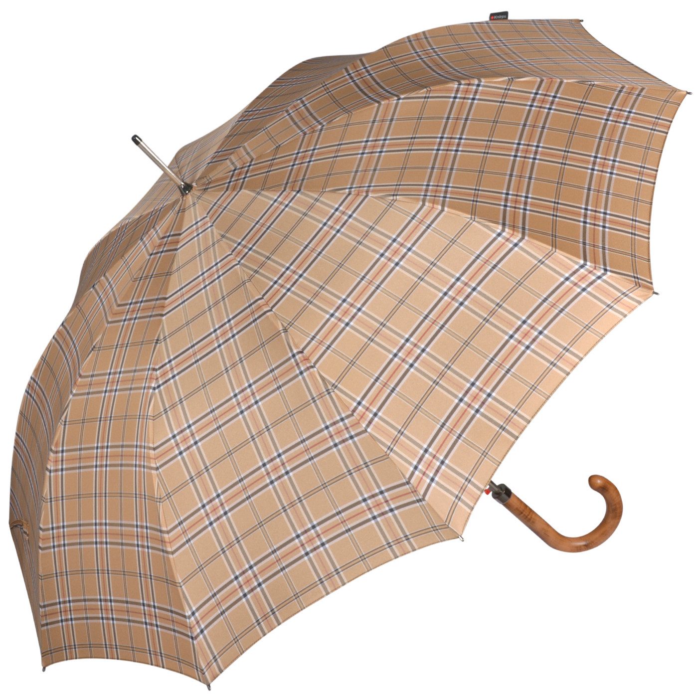 Knirps® Stockregenschirm Herrenschirm mit Automatik, groß und stabil, mit robustem Stahlgestell - check beige