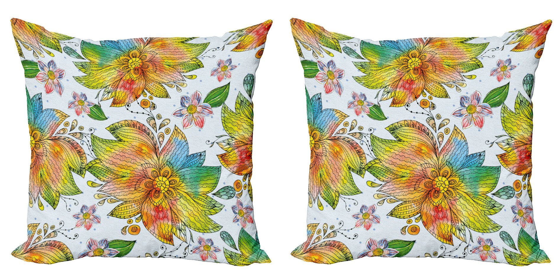 Kissenbezüge Modern Accent Doppelseitiger Digitaldruck, Abakuhaus (2 Stück), Blumen Makro Blütenblätter Kunst