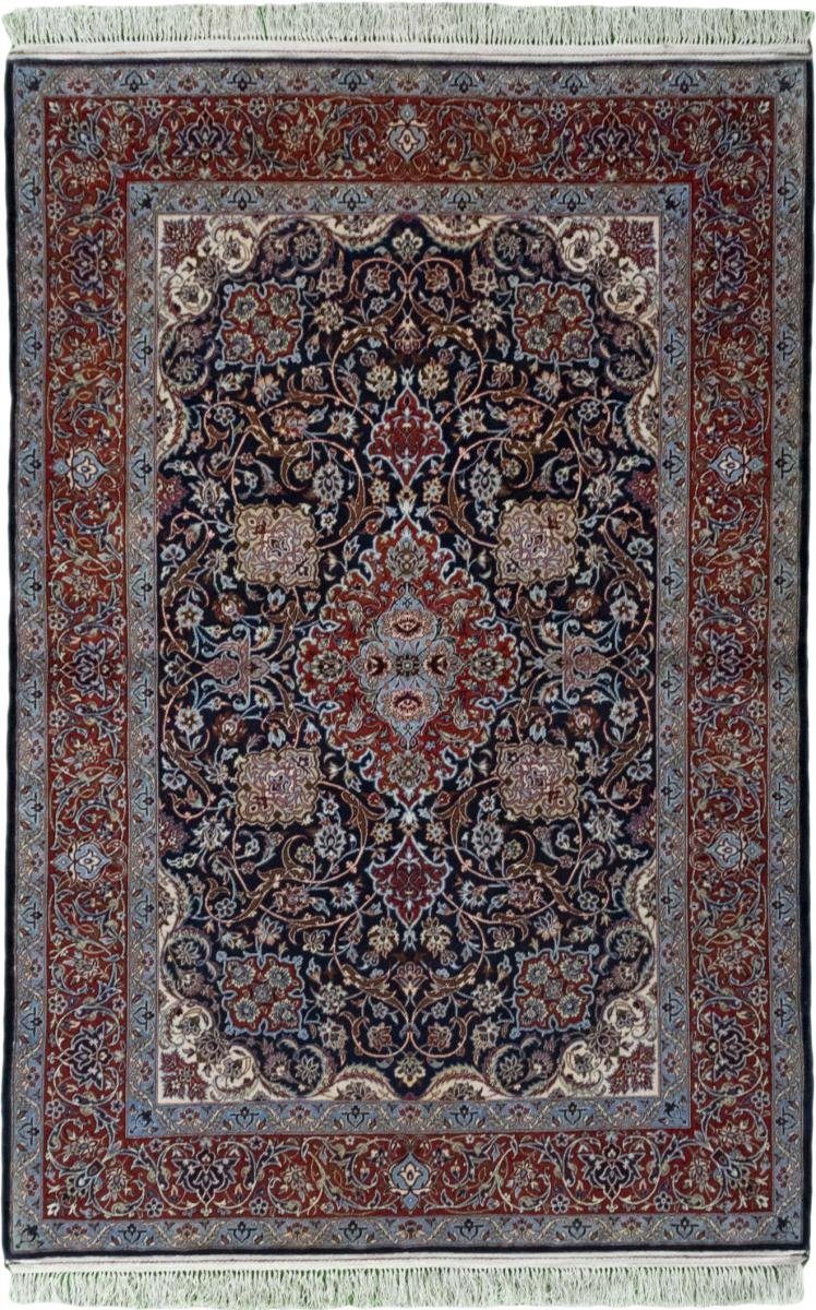 Orientteppich Isfahan Seidenkette 113x167 Handgeknüpfter Orientteppich, Nain Trading, rechteckig, Höhe: 6 mm