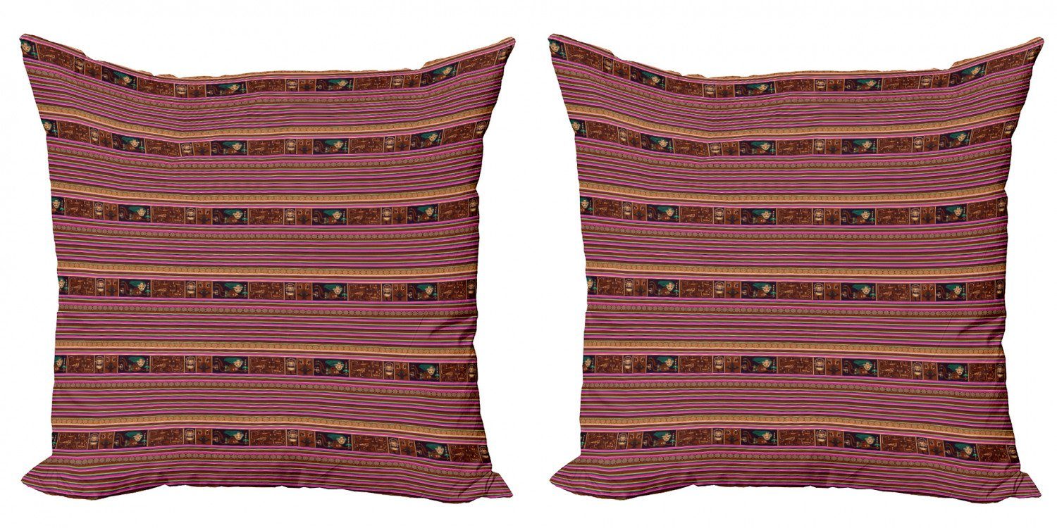 Kissenbezüge Modern Accent Doppelseitiger Digitaldruck, Abakuhaus (2 Stück), Ethnisch Folk Motive Stripes