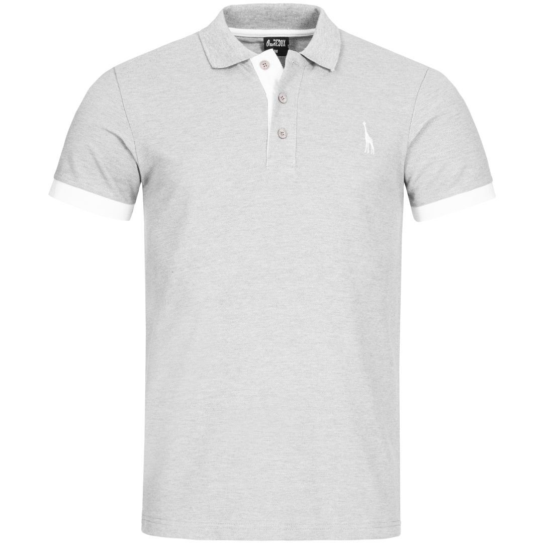 OneRedox T-Shirt P14ST (Shirt Polo Kurzarmshirt Tee, 1-tlg) Fitness Freizeit Casual 1404 Grau
