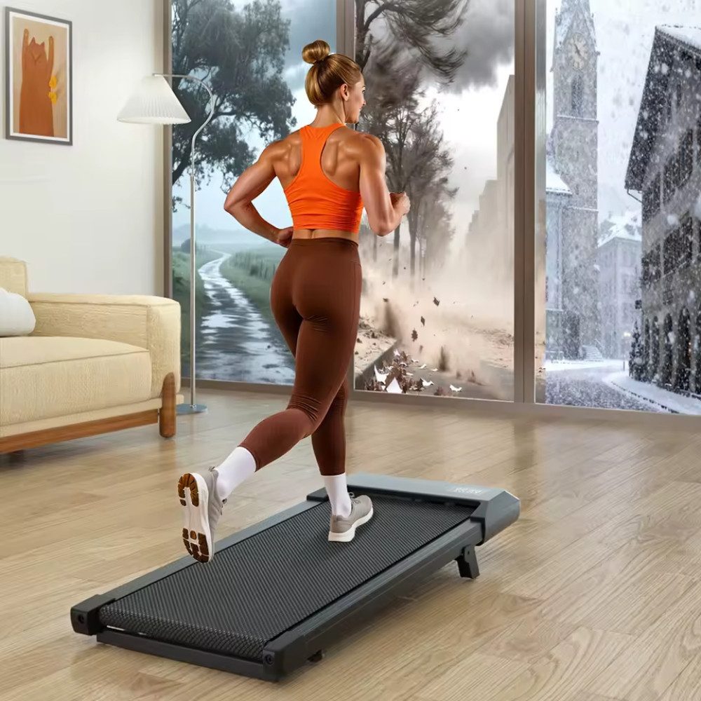 Athlix Laufband Klappbares Laufband variable Steigung, LCD-Bildschirm, App-Tracking, Stoßdämpfungs- und Anti-Rutsch-Laufband, KI-Trainingsprogramme