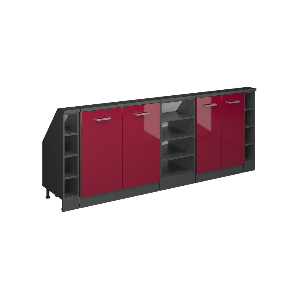 Vicco Unterschrank R-Line, Rot Hochglanz/Anthrazit, 215 günstig online kaufen