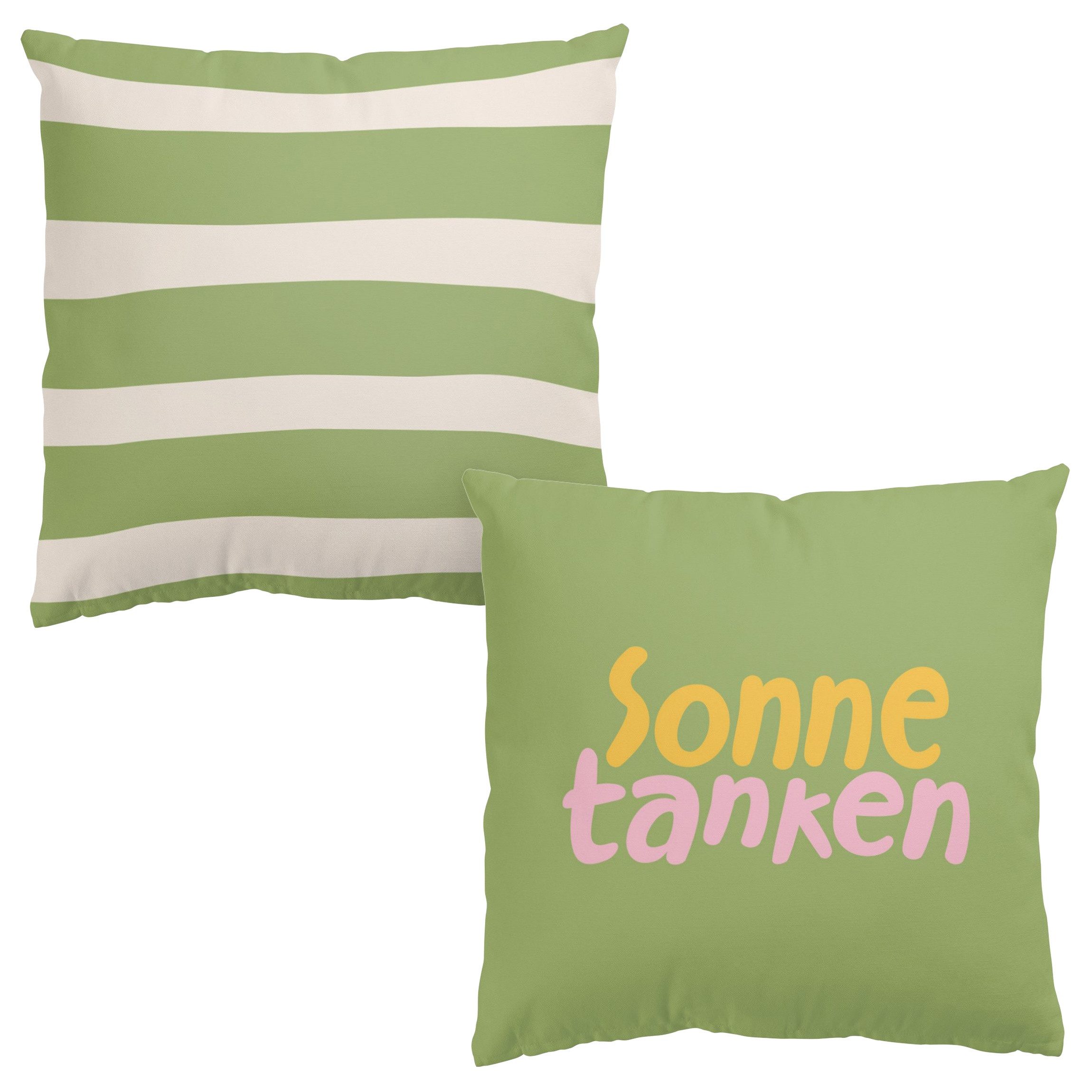 Bilderdepot24 Dekokissen 2-teilig drinnen Kissenhülle/ Sofakissen/ Zierkissen Kissenhülle grün, Bezug mit / ohne Füllung Zierkissen Outdoor Sofa Bett