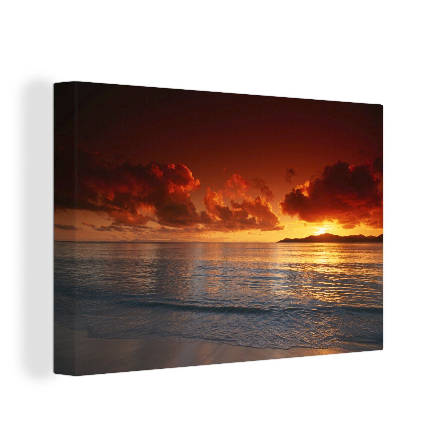OneMillionCanvasses® Leinwandbild Himmel - Strand - Farbe, (1 St), Wandbild Leinwandbilder, Aufhängefertig, Wanddeko, 30x20 cm