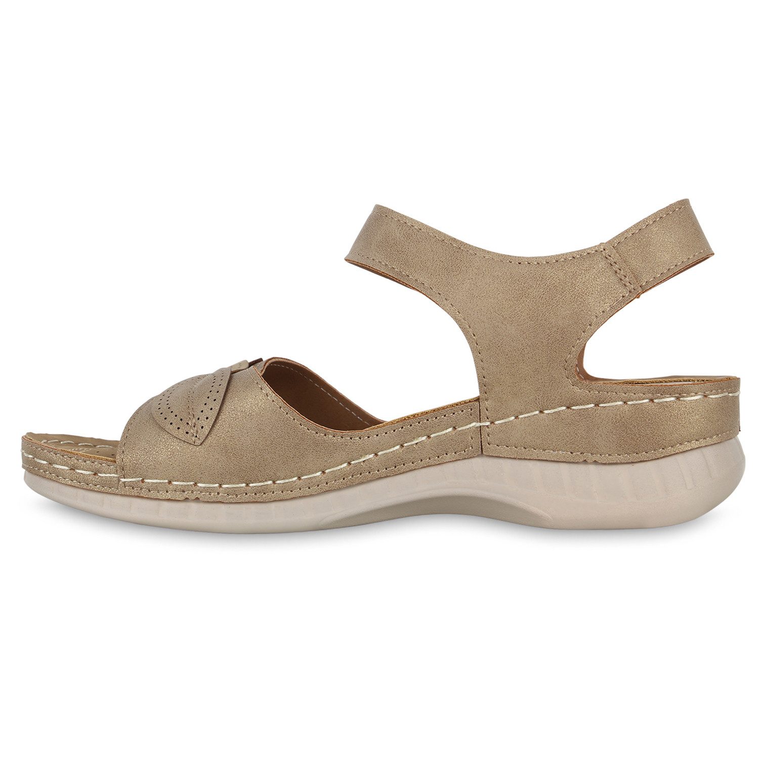 VAN HILL 841647 Sandale Damen Komfort Sandalen Bequeme Keilabsatz Basic Led günstig online kaufen