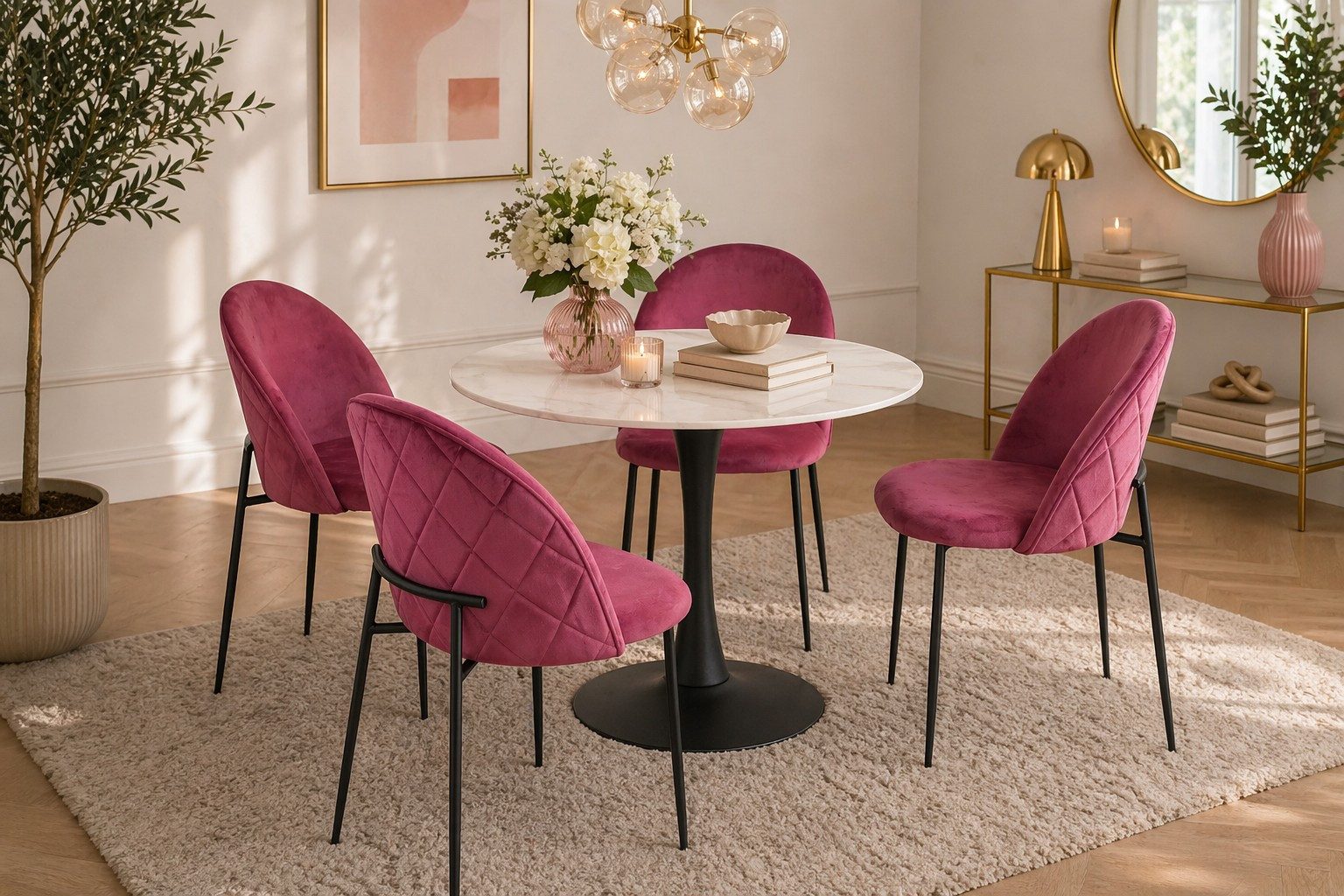 moebel-direkt-online Sitzgruppe Tischgruppe 5eilig, bestehend aus 4Stühlen, 1Esstisch, (Spar-Set, 5tlg. Set)