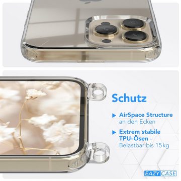 EAZY CASE Handykette Boho Umhängeband für Apple iPhone 13 Pro Max 6,7 Zoll, Festivaltasche für Handy zum Umhängen Flechtband Bunte Hülle Grün