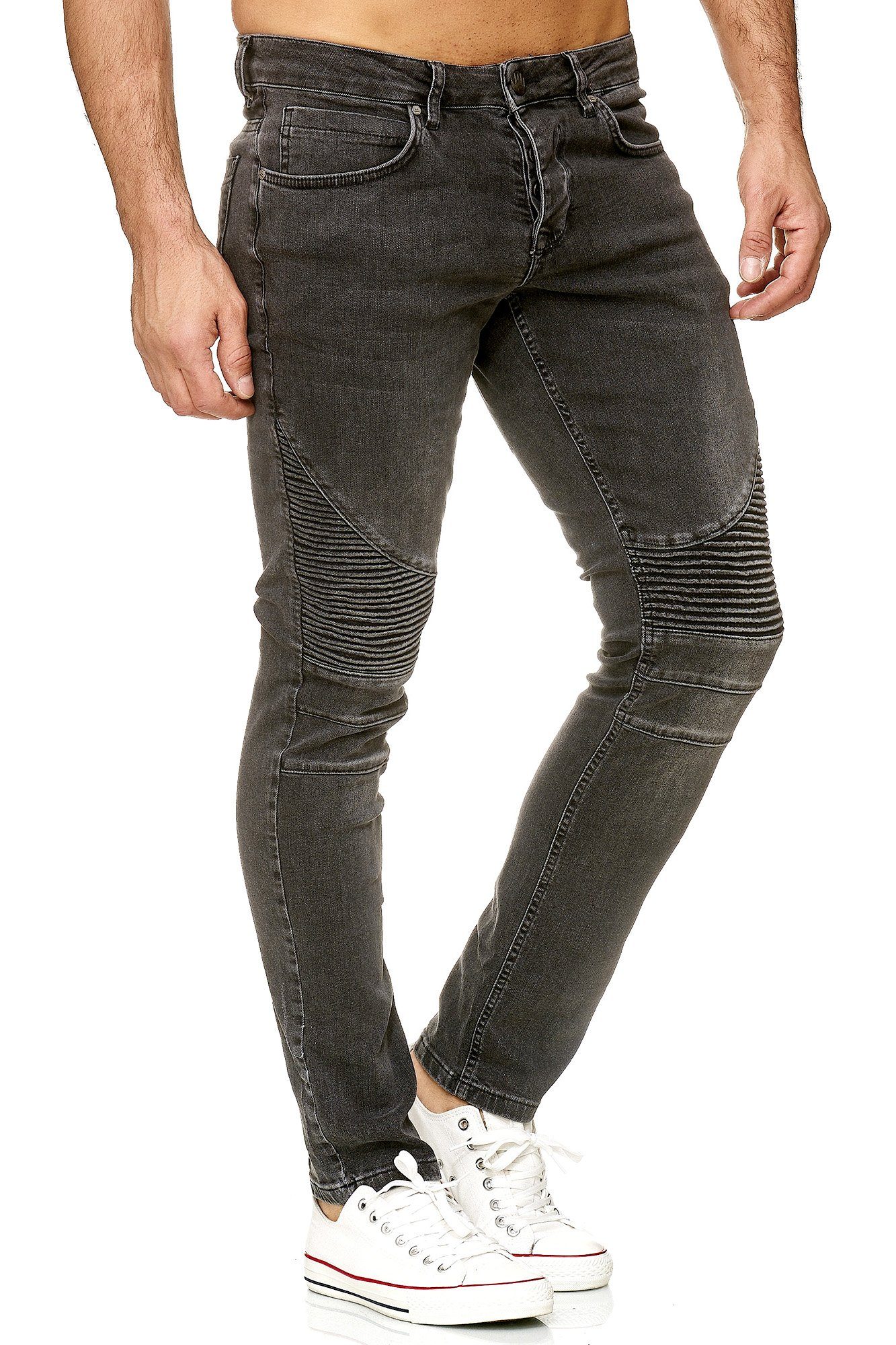 Tazzio Slim-fit-Jeans 16517 in cooler Biker-Optik