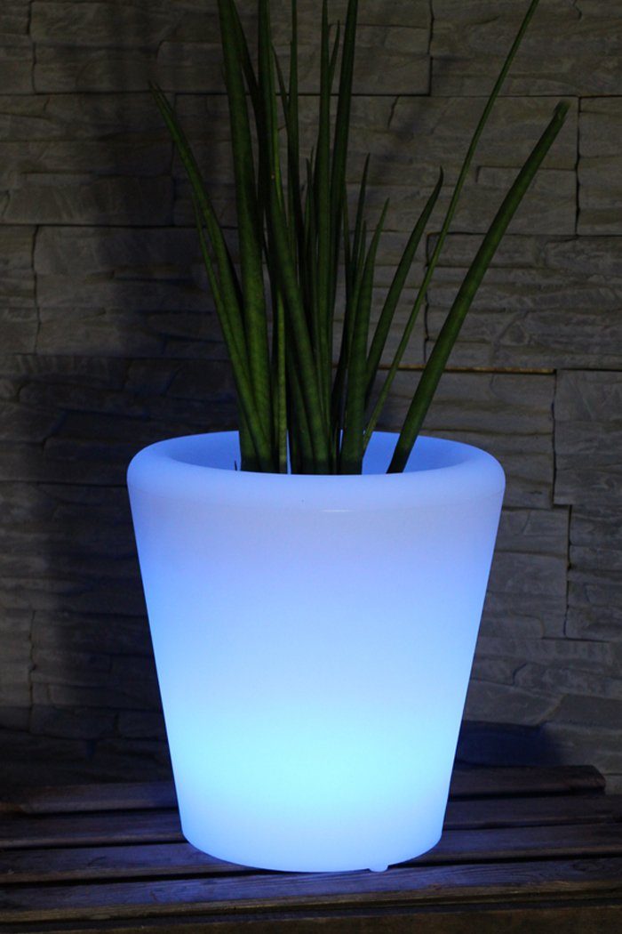 Blumenkübel Farbwechsel RGB beleuchteter Blumentopf einsetzbar Fernbedienung mit PL123 und (Akku-Funktion), kabellos LED Arnusa